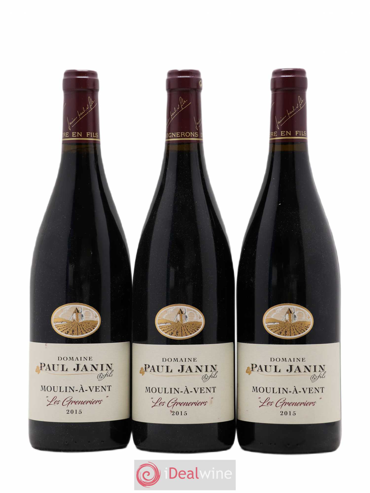 Moulin-à-Vent Greneriers Janin (sans prix de réserve) 2015 - Posten von 3 Flaschen - 0