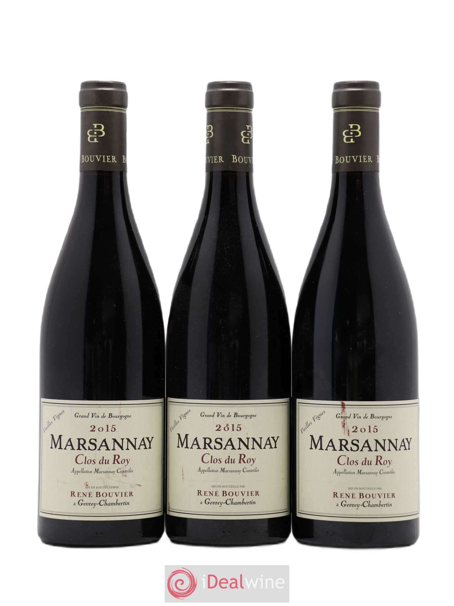 Marsannay Vieilles Vignes Clos du Roy René Bouvier (Domaine) 2015 - Lot de 3 bouteilles - 0