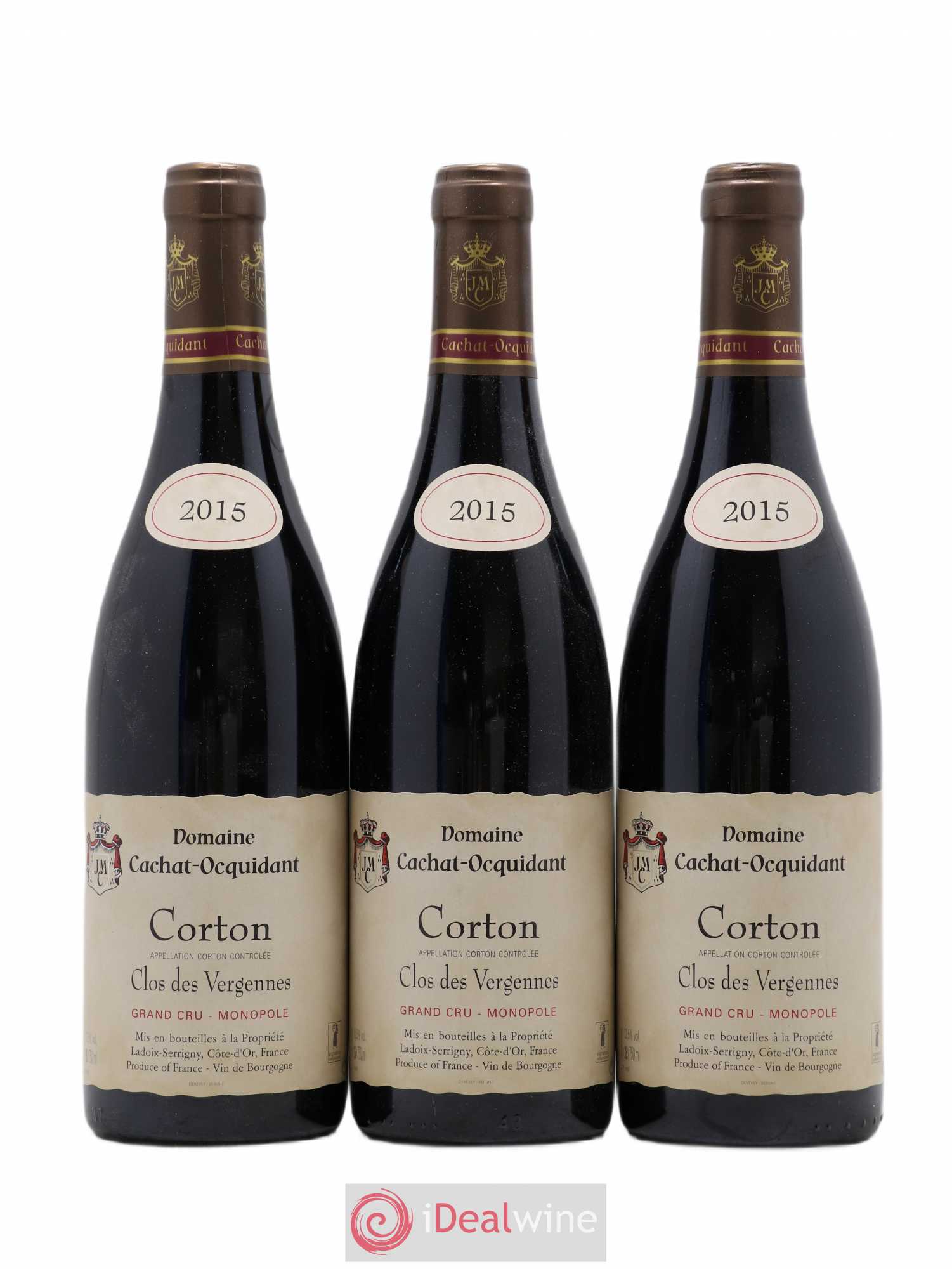 Corton Grand Cru Clos Des Vergennes Cachat Ocquidant 2015 - Lot de 3 bouteilles - 0