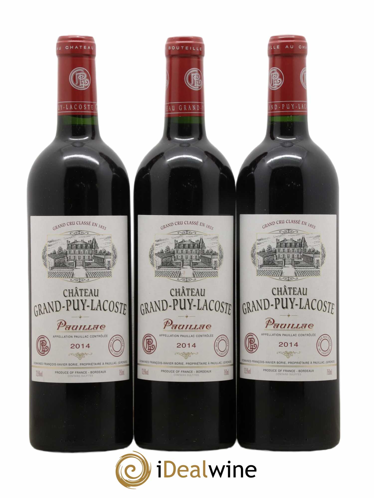 Château Grand Puy Lacoste 5ème Grand Cru Classé 2014 - Lot de 3 bouteilles - 0