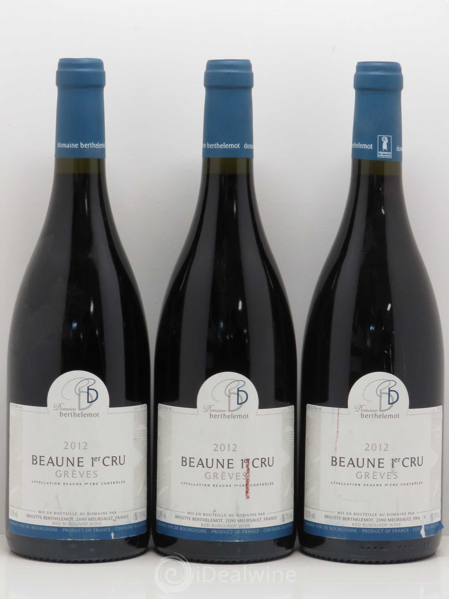 Beaune 1er Cru Les Grèves - Berthelemot 2012 - Posten von 6 Flaschen - 1