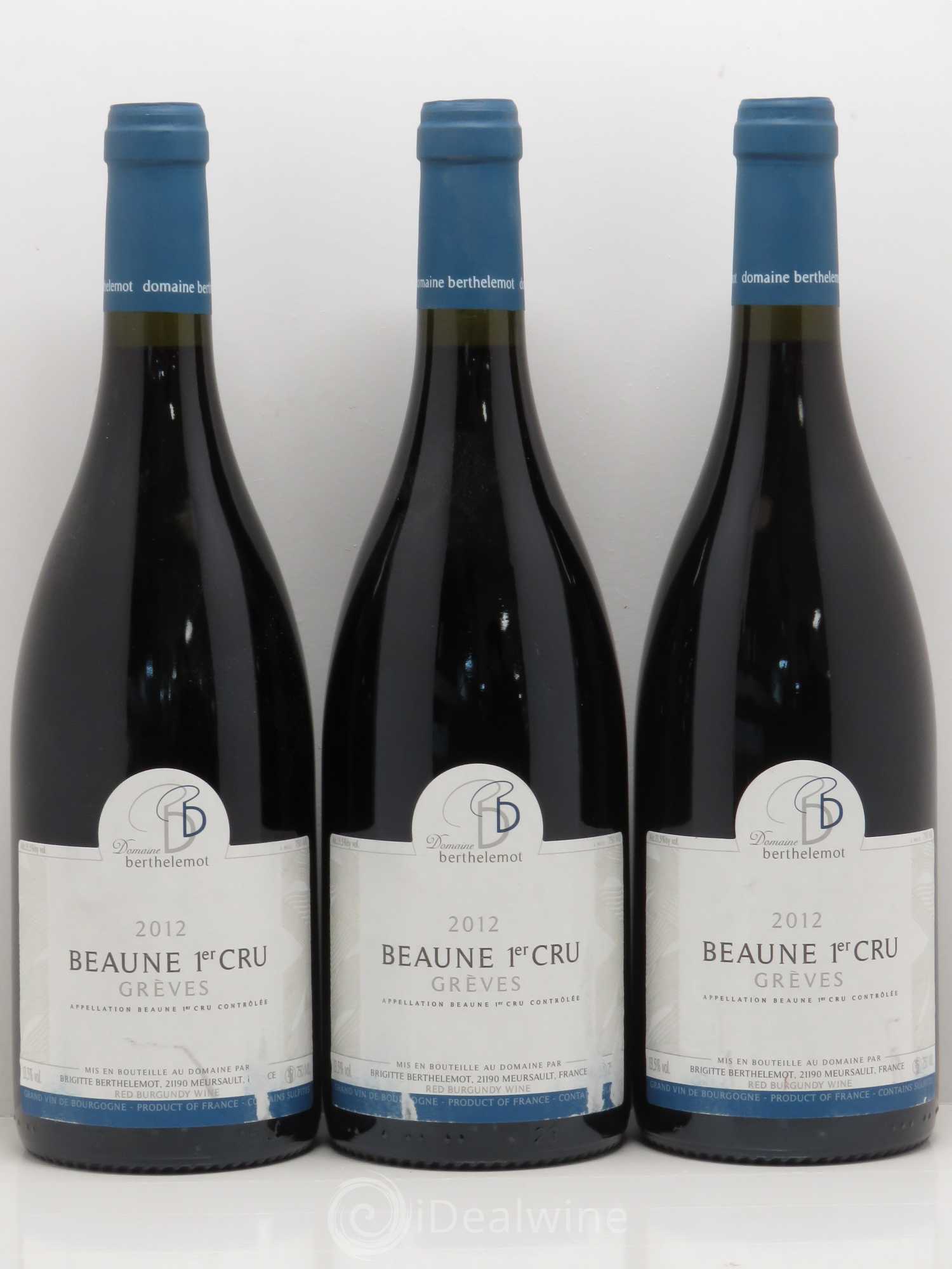 Beaune 1er Cru Les Grèves - Berthelemot 2012 - Posten von 6 Flaschen - 2