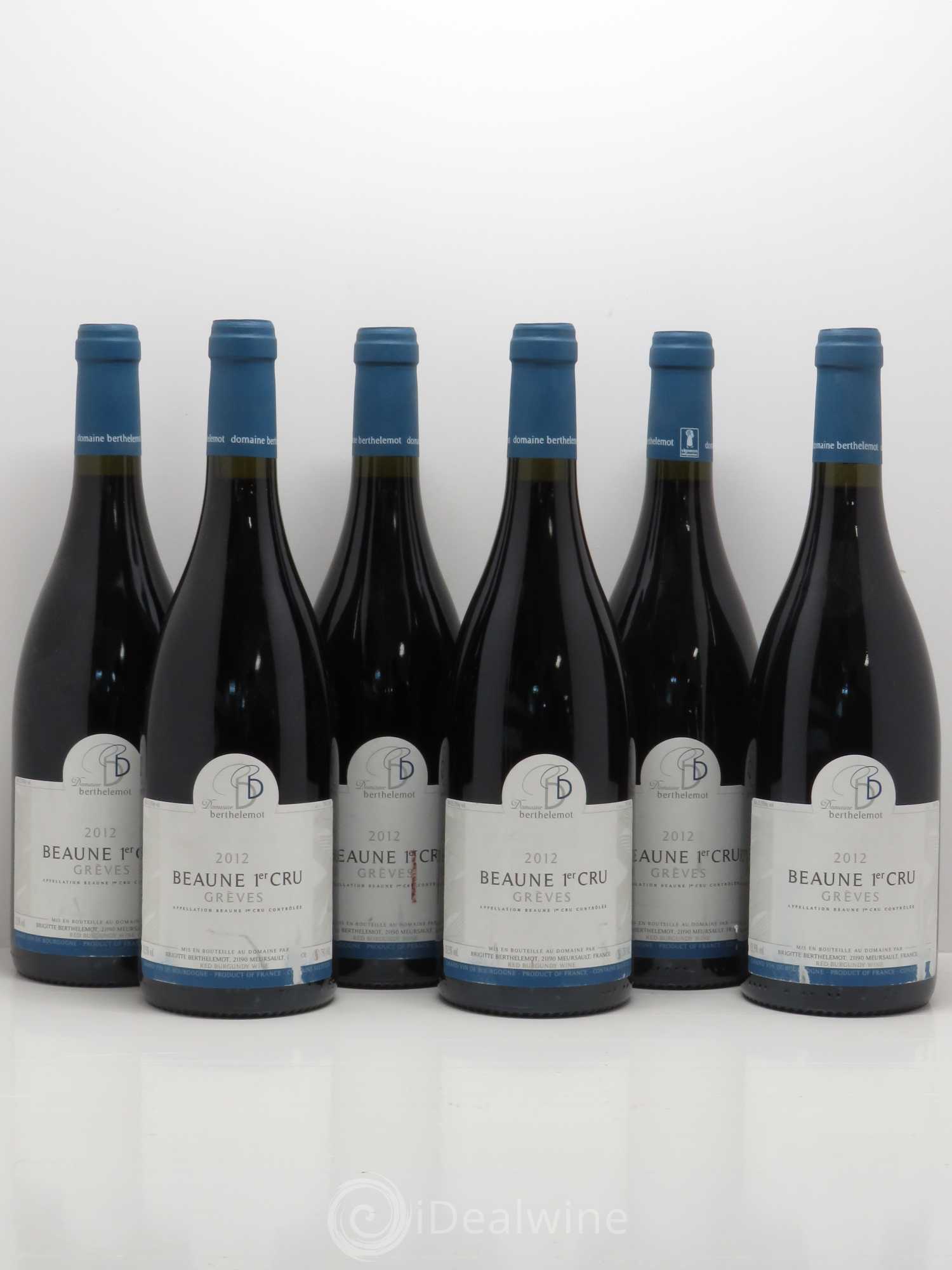 Beaune 1er Cru Les Grèves - Berthelemot 2012 - Posten von 6 Flaschen - 0