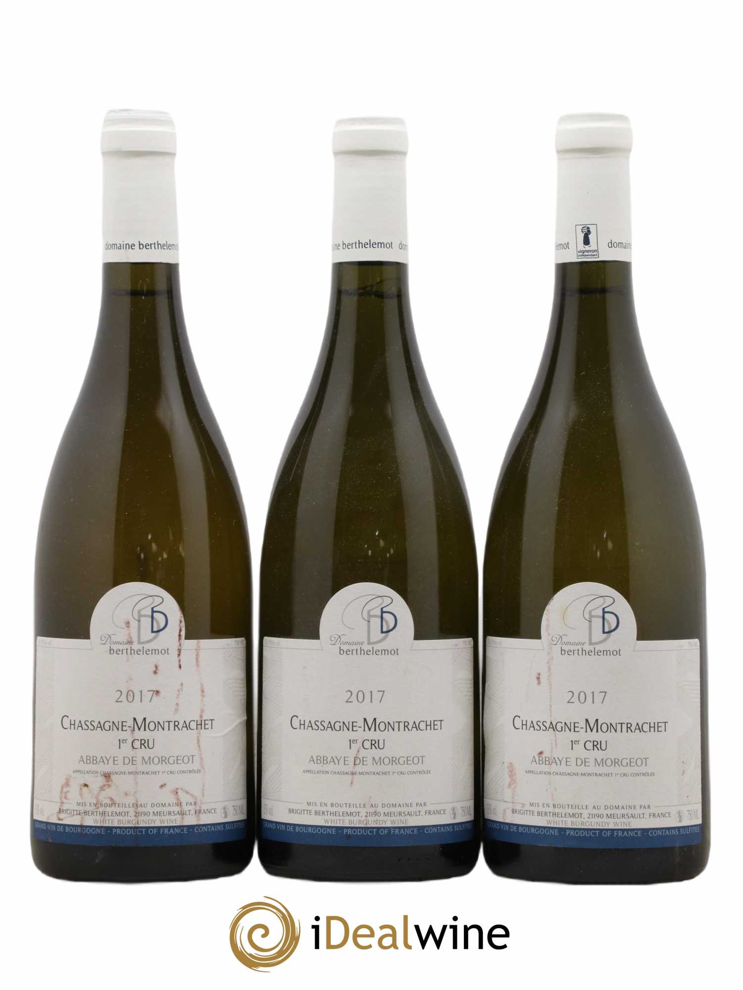 Chassagne-Montrachet 1er Cru Abbaye de Morgeot Domaine Berthelemot 2017 - Posten von 3 Flaschen - 0