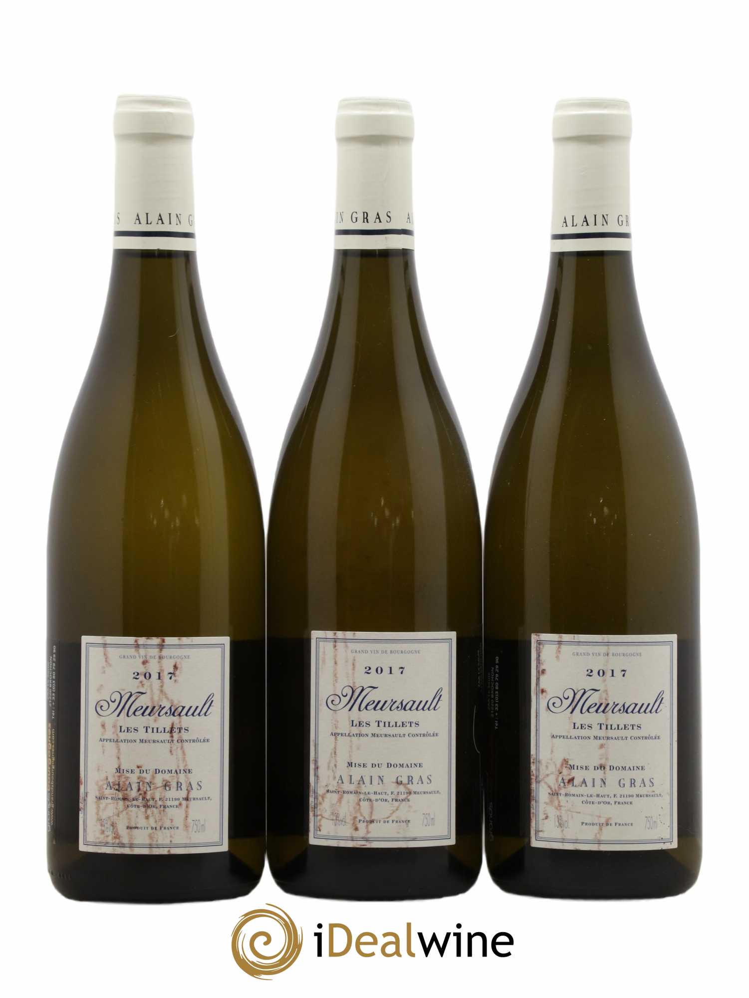 Meursault Les Tillets Alain Gras 2017 - Lot de 3 bouteilles - 1