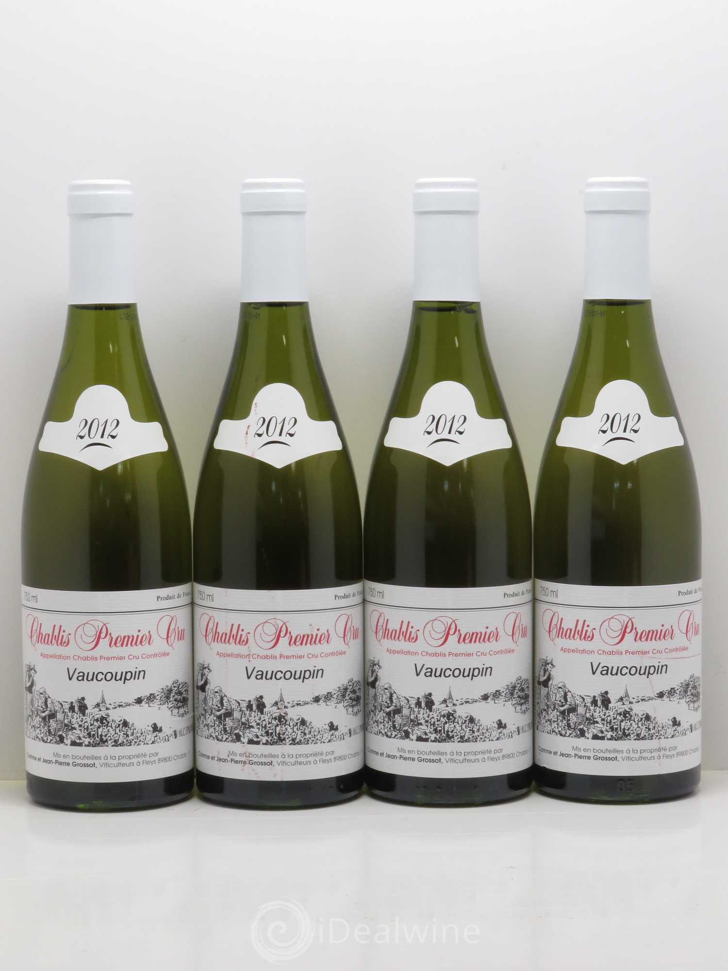 Chablis 1er Cru Vaucoupin - Domaine Grossot 2012 - Posten von 4 Flaschen - 0