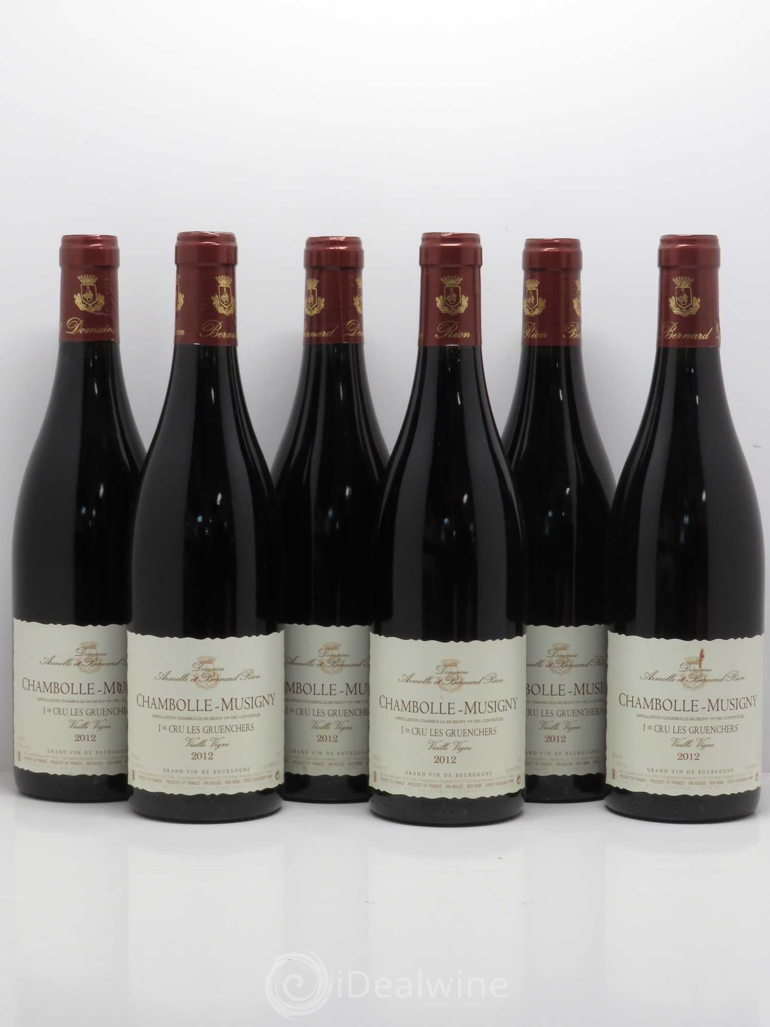 Chambolle-Musigny 1er Cru Les Gruenchers Vieilles Vignes - Bernard Rion (sans prix de réserve) 2012 - Posten von 6 Flaschen - 0
