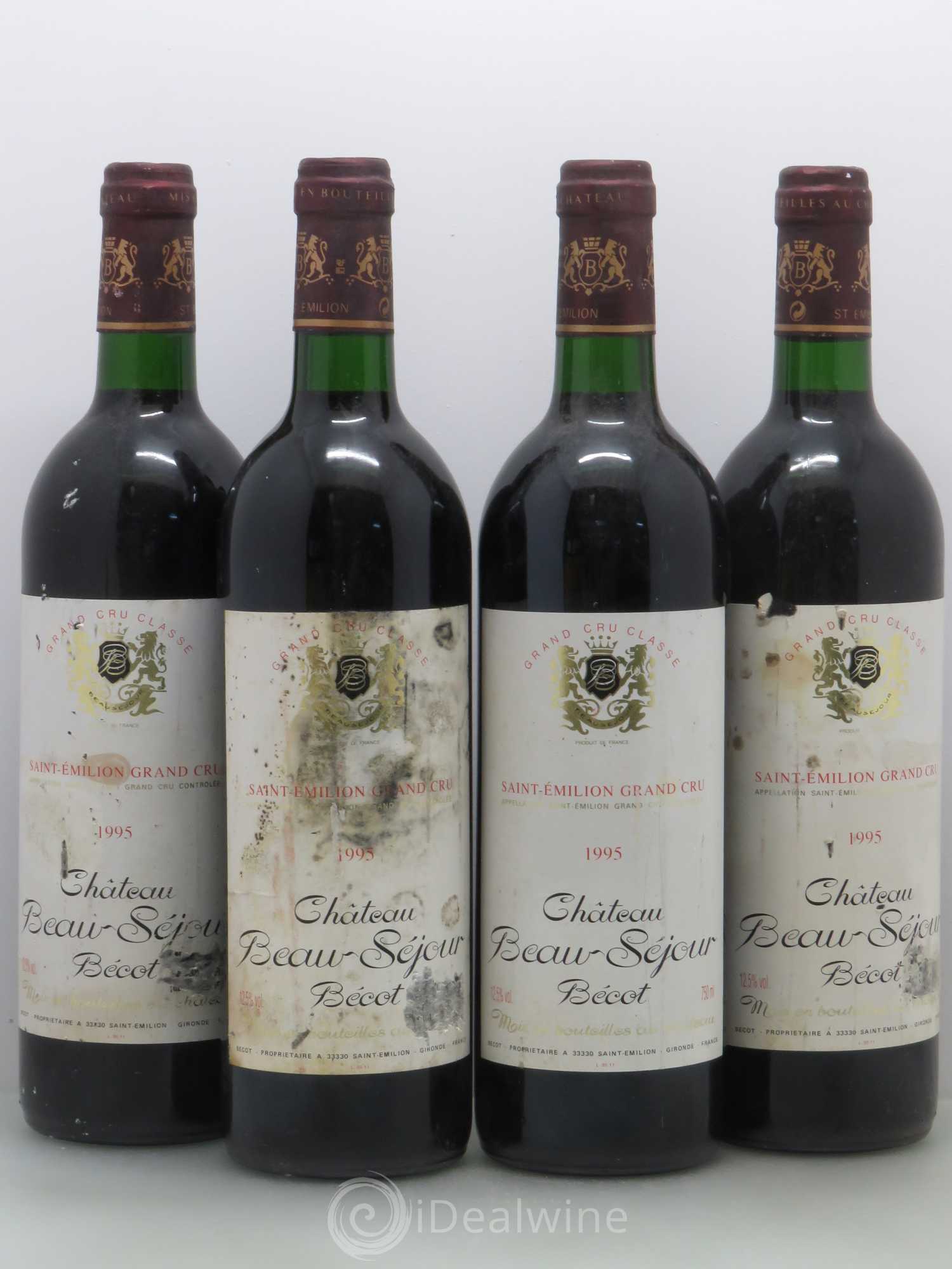Château Beau-Séjour Bécot 1er Grand Cru Classé B 1995 - Lotto di 4 bottiglie - 0