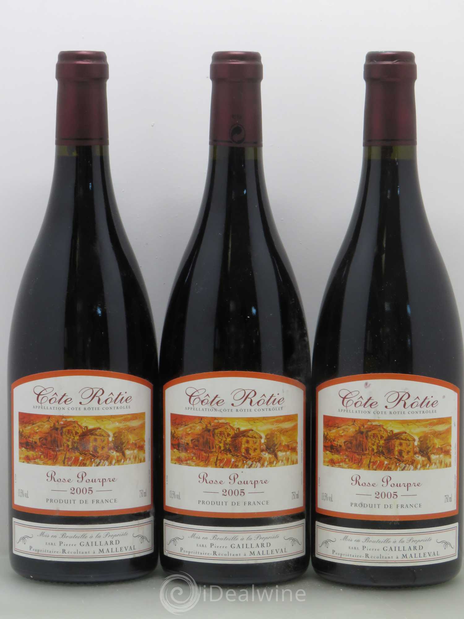 Côte-Rôtie Rose Pourpre Pierre Gaillard 2005 - Lot de 3 bouteilles - 0