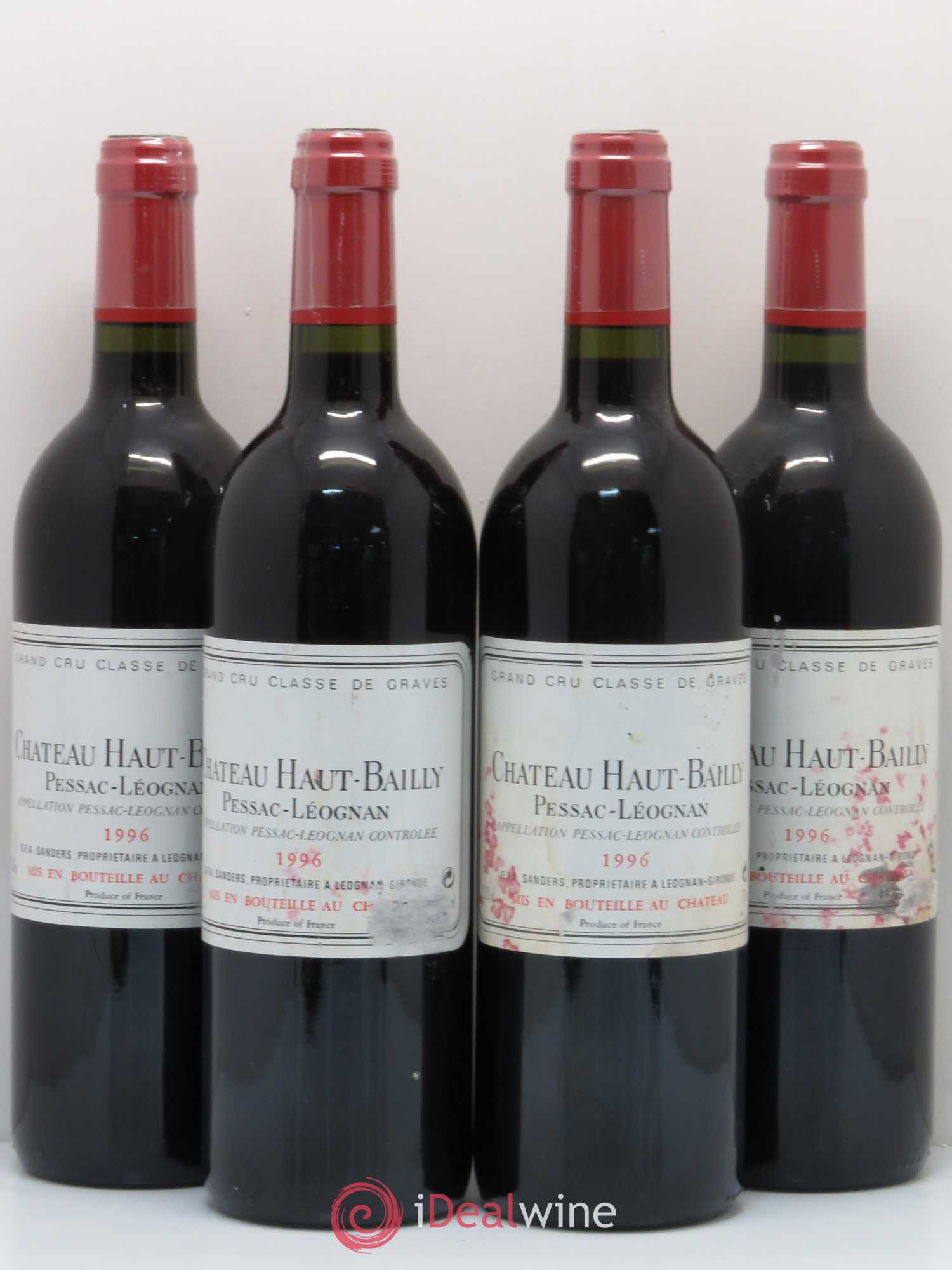 Château Haut-Bailly Cru Classé de Graves 1996 - Lot de 4 bouteilles - 0