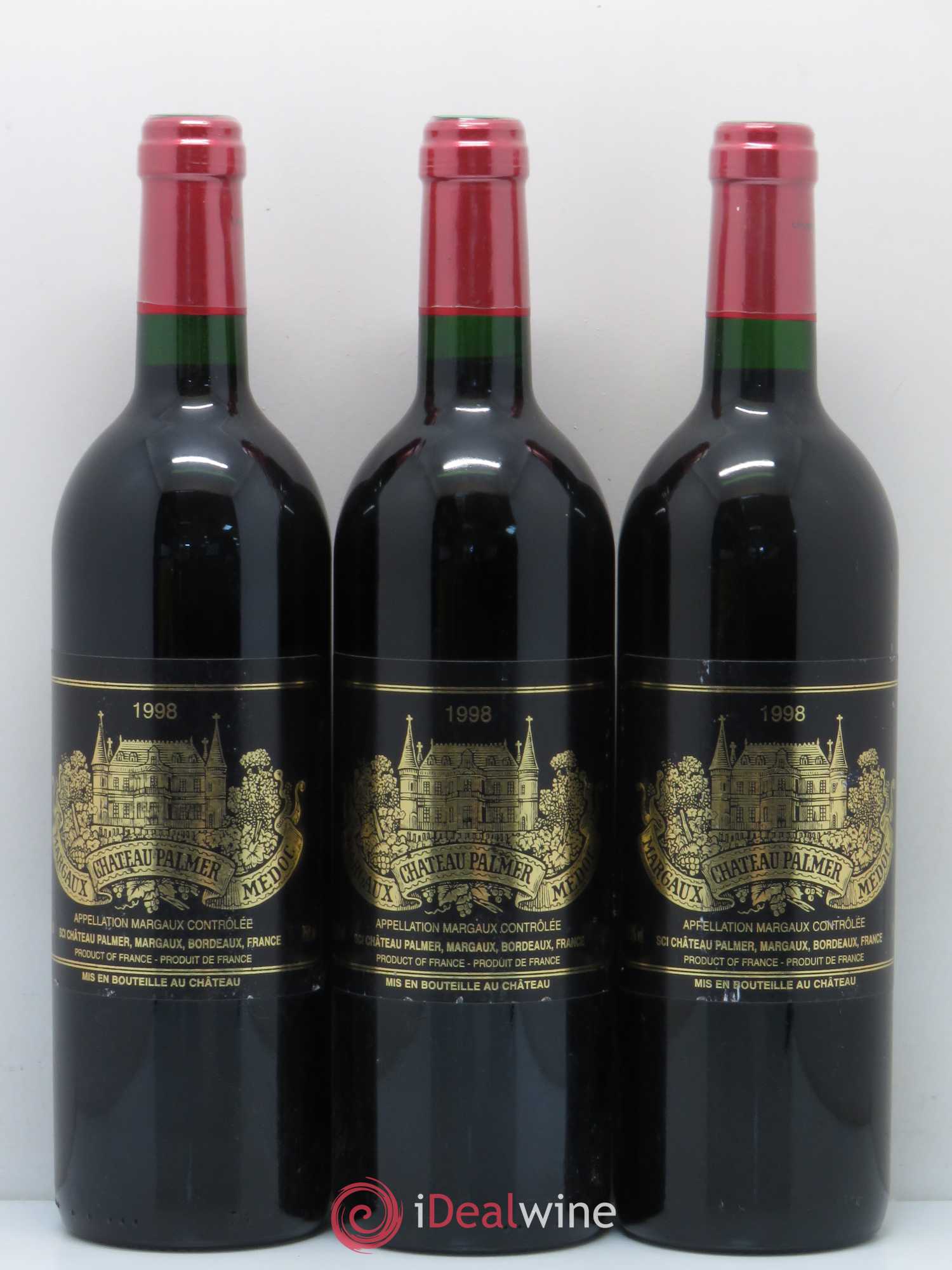 Château Palmer 3ème Grand Cru Classé 1998 - Lot de 3 bouteilles - 0