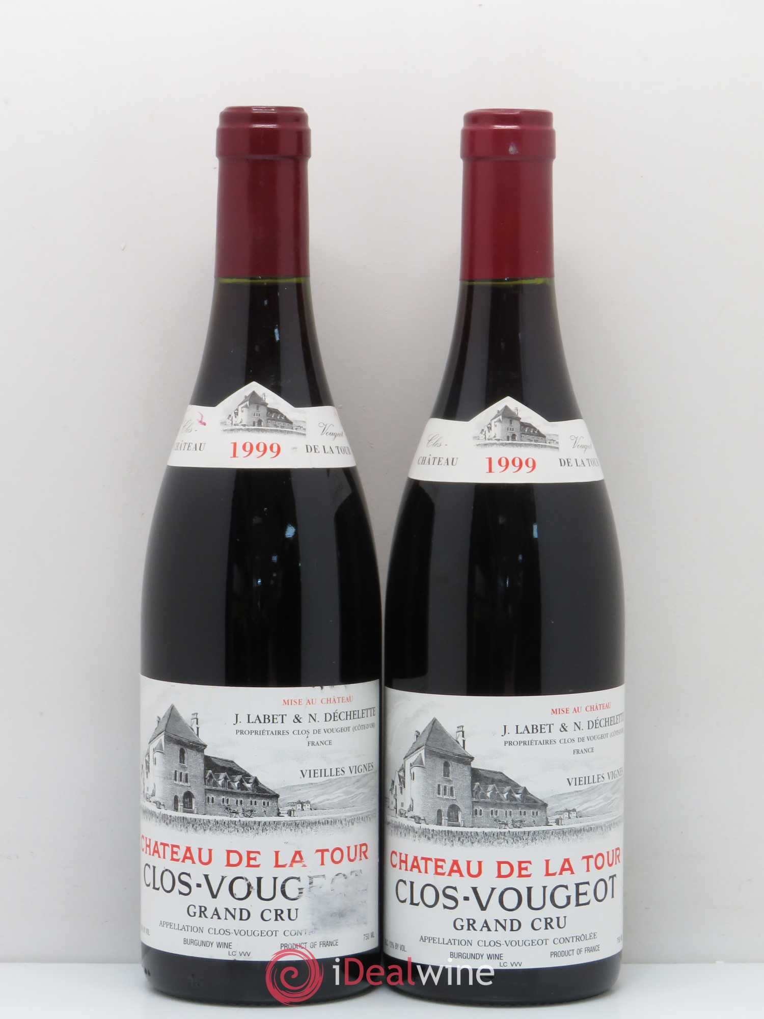 Clos de Vougeot Grand Cru Vieilles Vignes Château de La Tour 1999 - Lot de 2 bouteilles - 0