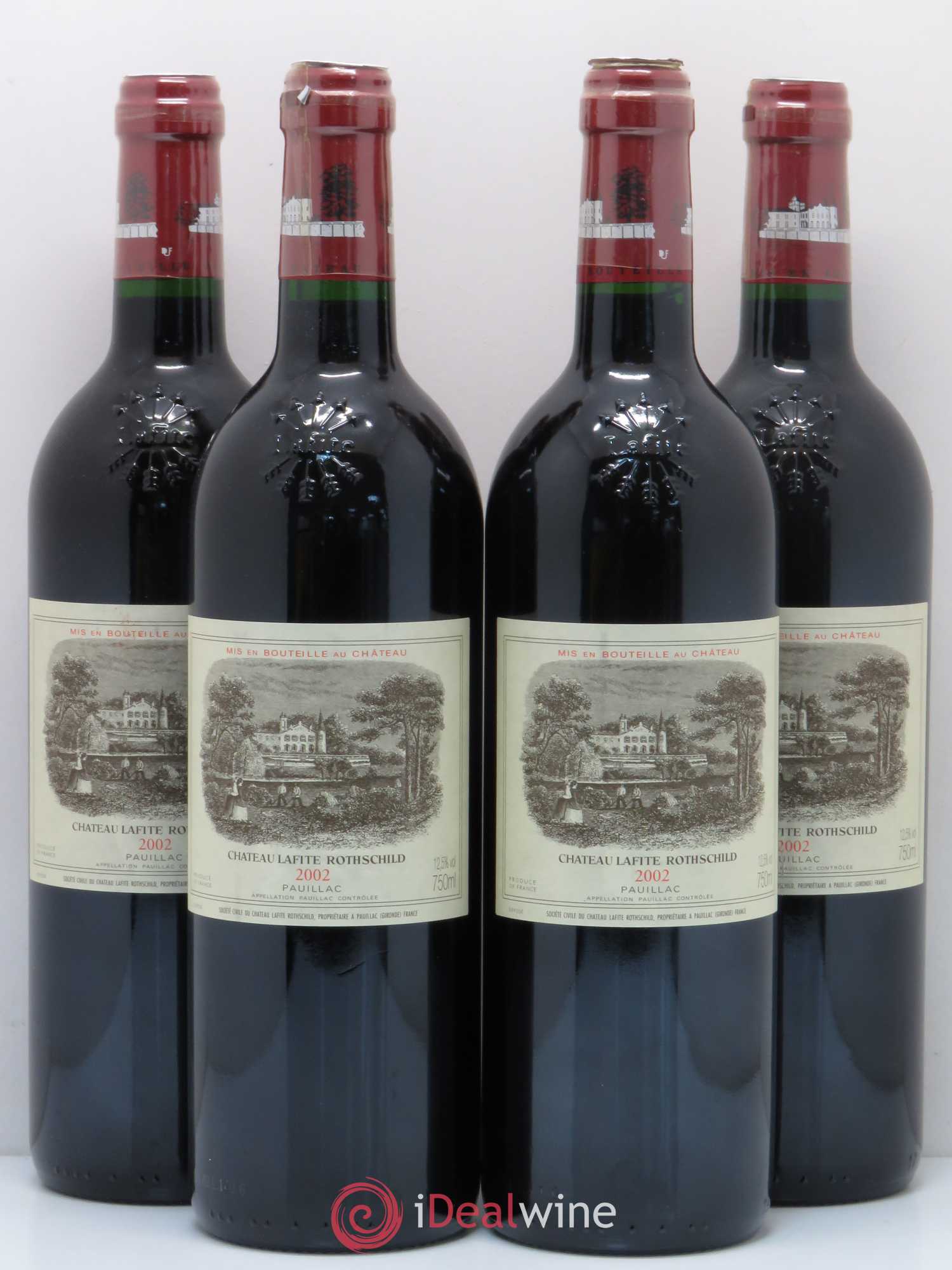 Château Lafite Rothschild 1er Grand Cru Classé 2002 - Lot de 4 bouteilles - 0