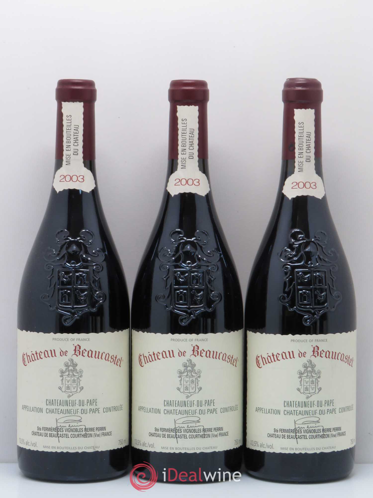 Châteauneuf-du-Pape Château de Beaucastel Famille Perrin 2003 - Lot de 6 bouteilles - 1