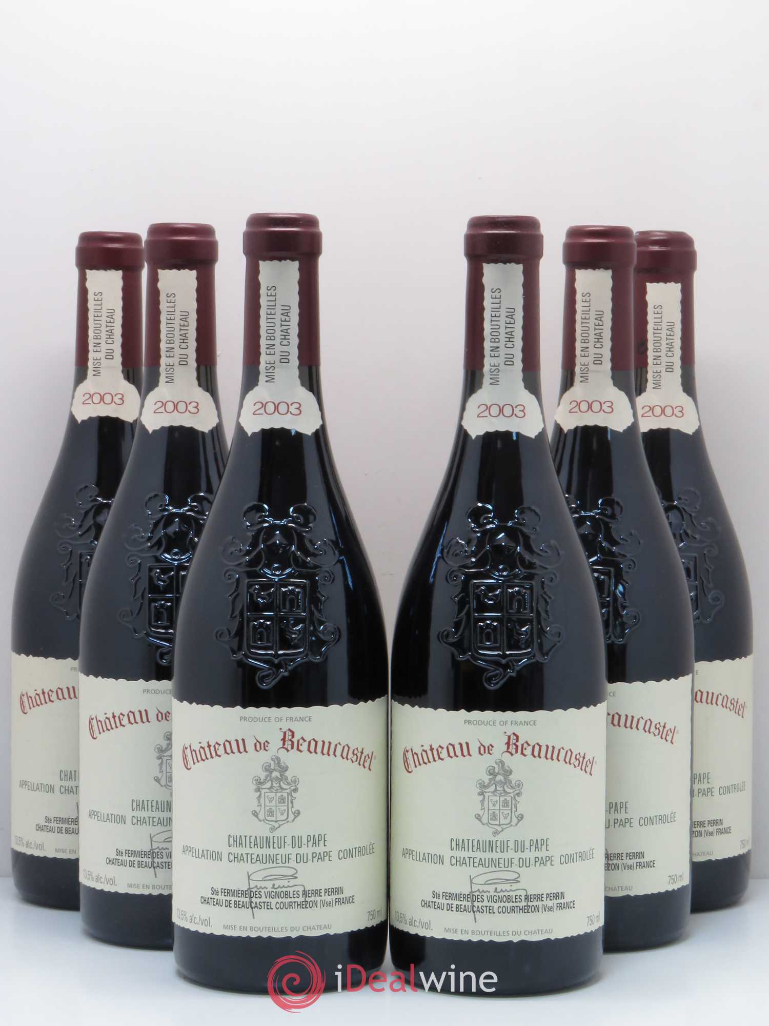 Châteauneuf-du-Pape Château de Beaucastel Famille Perrin 2003 - Lot de 6 bouteilles - 0