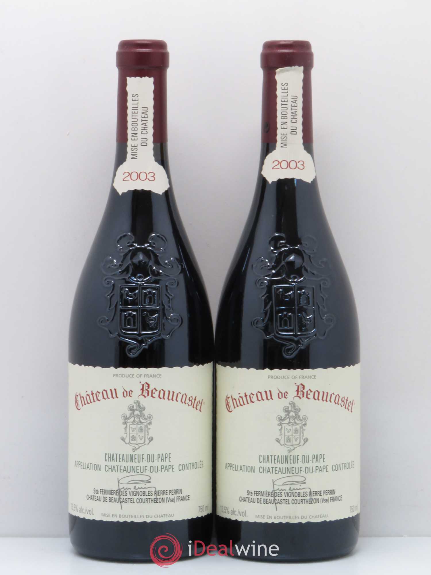Châteauneuf-du-Pape Château de Beaucastel Famille Perrin 2003 - Lot de 2 bouteilles - 0