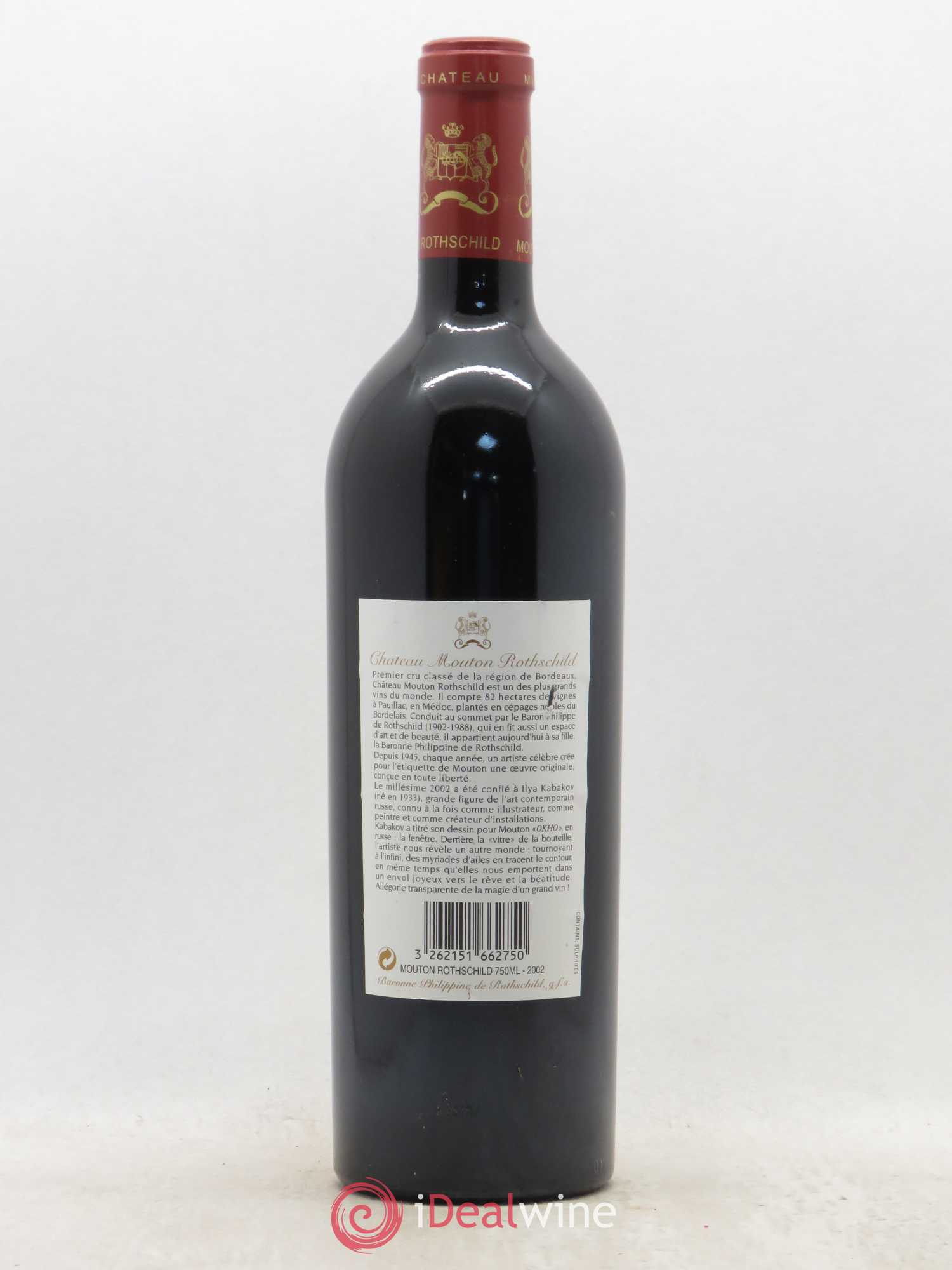 Château Mouton Rothschild 1er Grand Cru Classé 2002 - Lot de 1 bouteille - 1