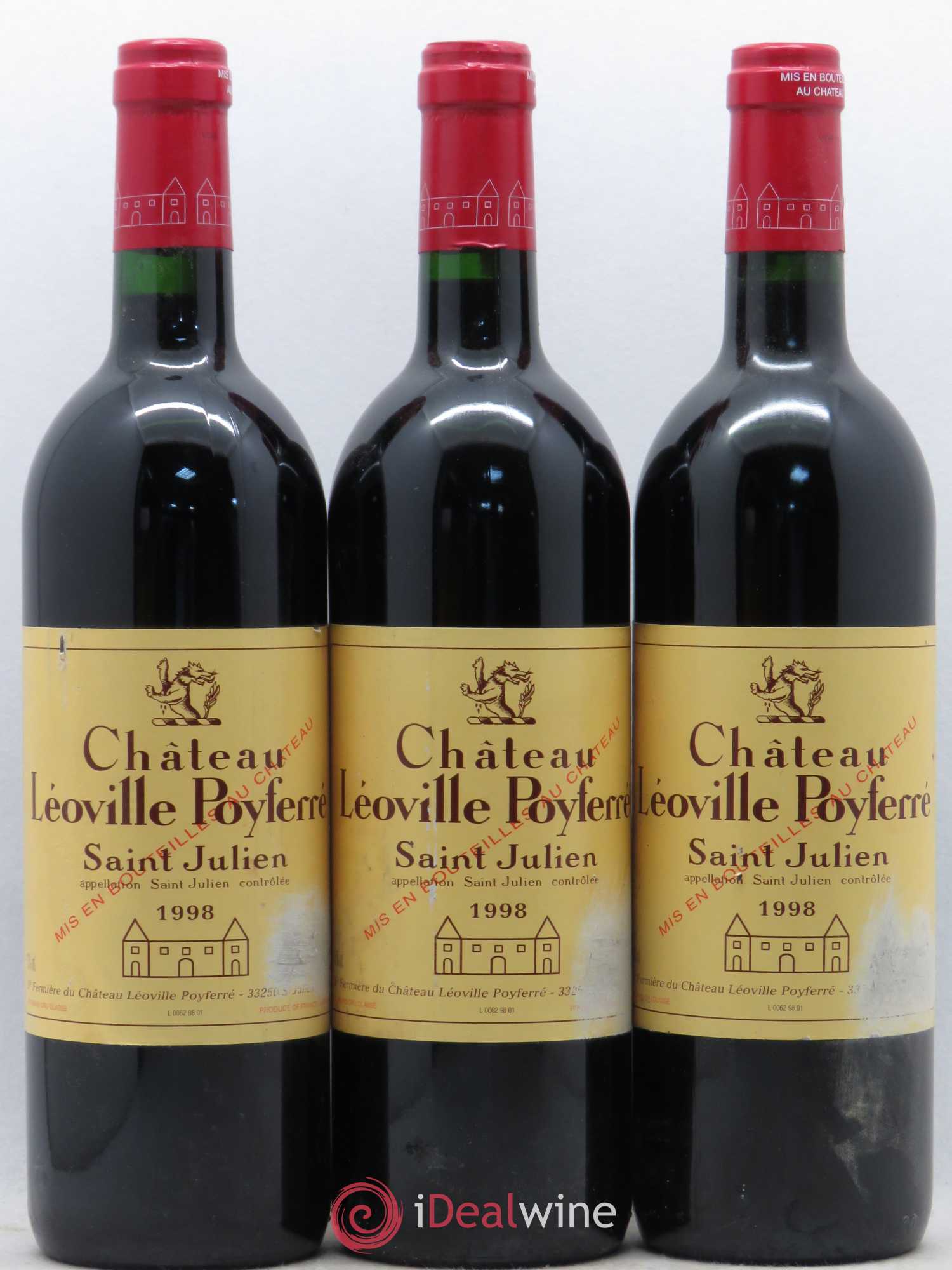 Château Léoville Poyferré 2ème Grand Cru Classé 1998 - Lot de 3 bouteilles - 0