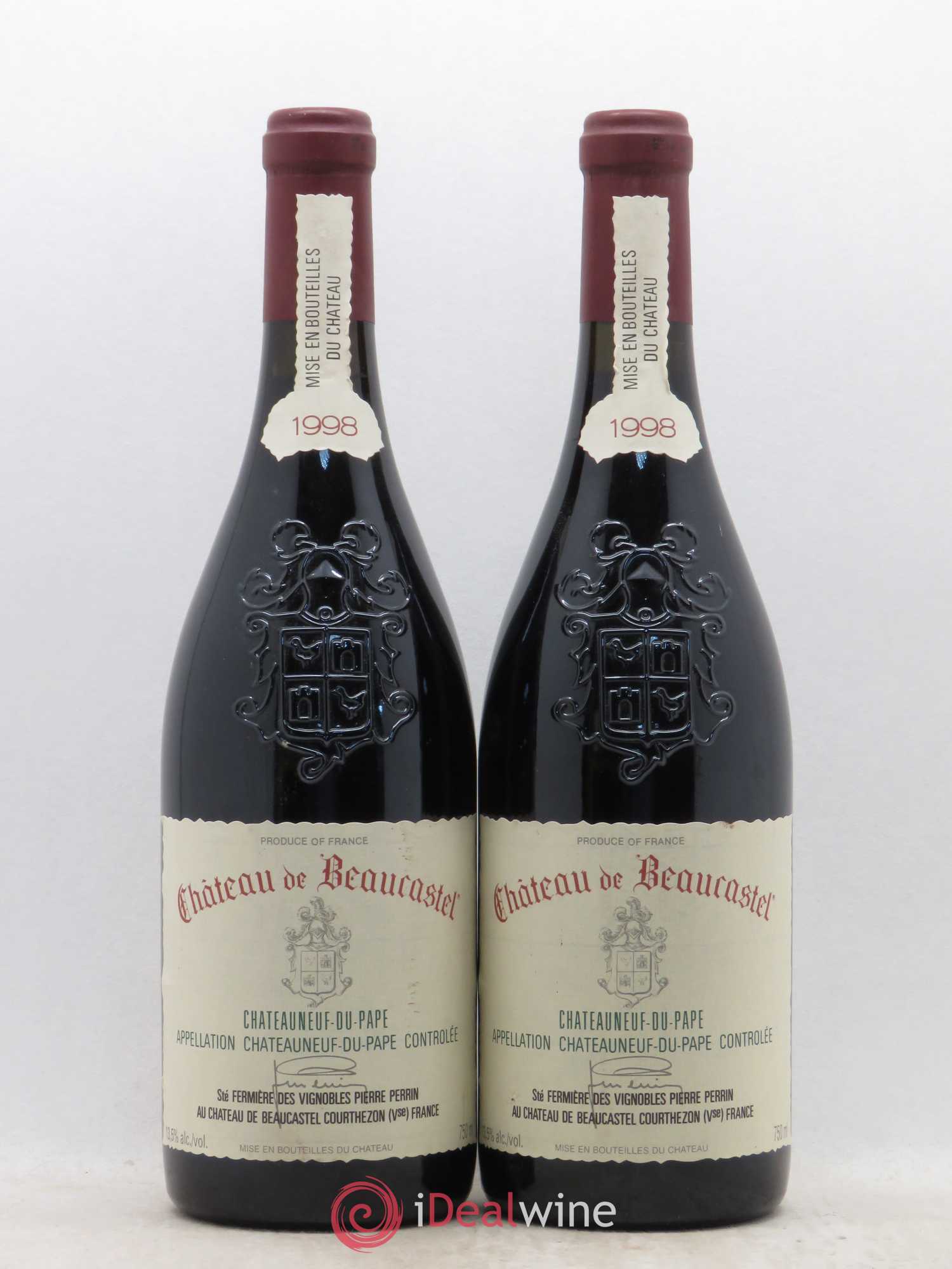 Châteauneuf-du-Pape Château de Beaucastel Famille Perrin 1998 - Lot de 2 bouteilles - 0