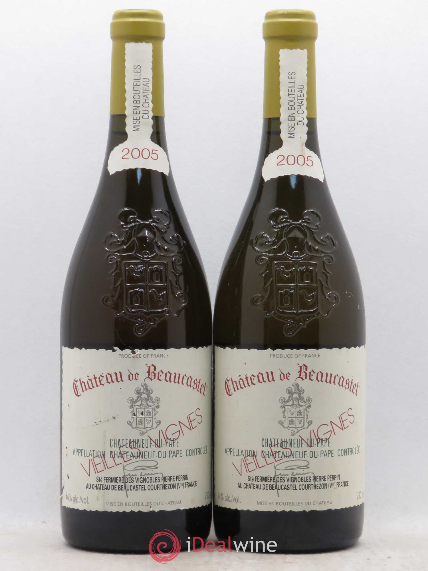 Châteauneuf-du-Pape Château de Beaucastel Vieilles vignes Roussanne Famille Perrin 2005 - Lot de 2 bouteilles - 0