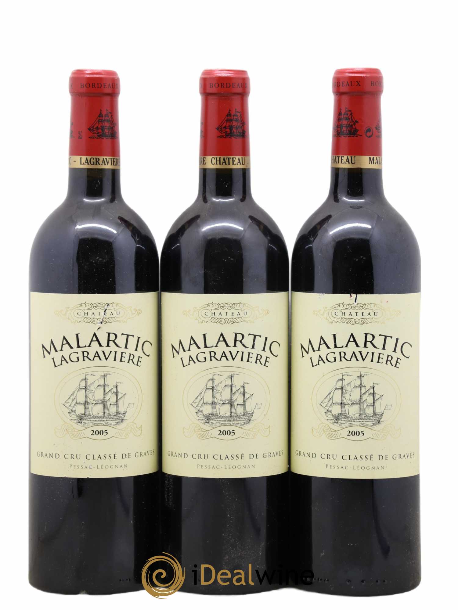 Château Malartic-Lagravière Cru Classé de Graves 2005 - Lot de 3 bouteilles - 0