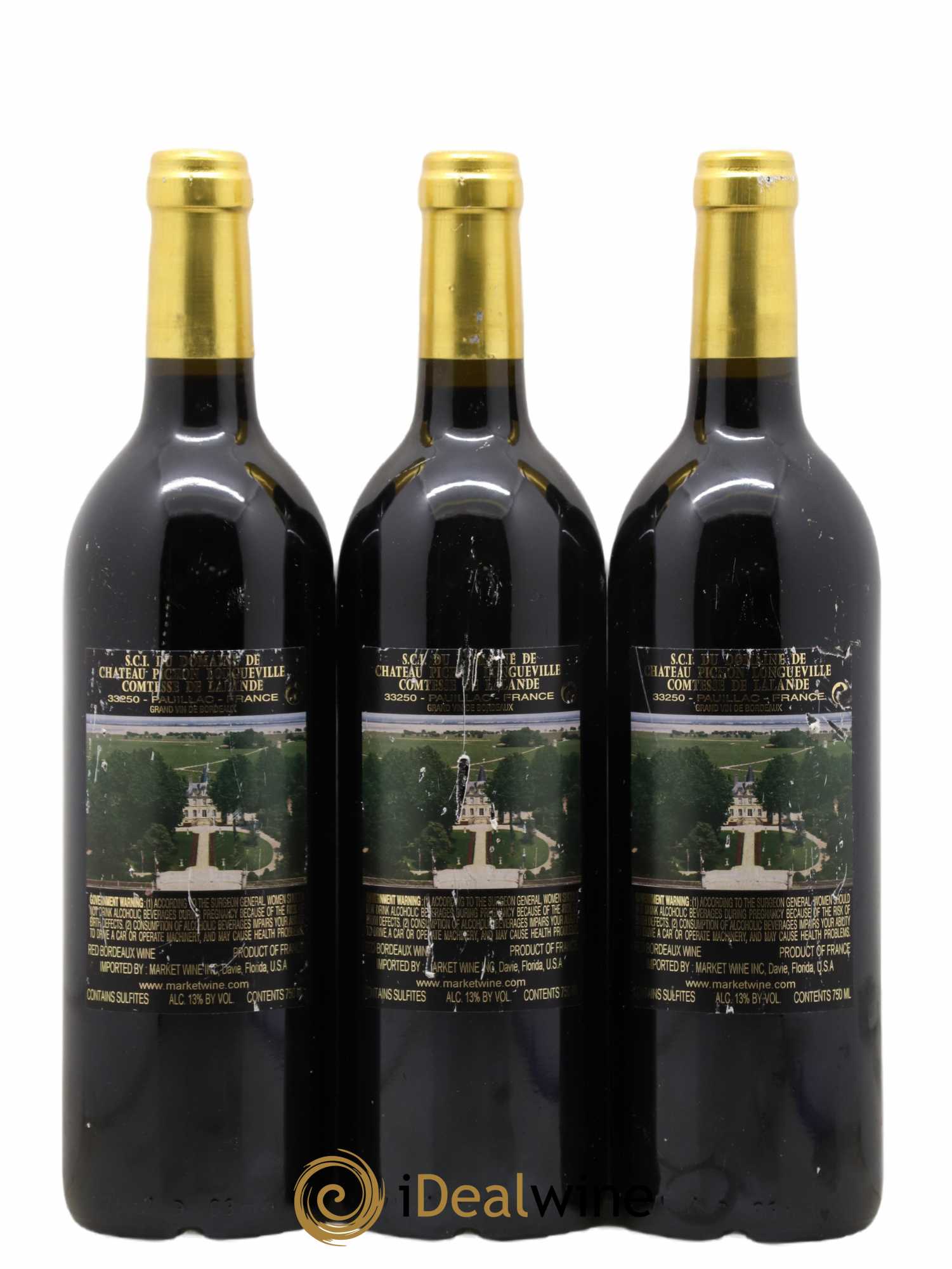 Château Pichon Longueville Comtesse de Lalande 2ème Grand Cru Classé 2005 - Lot de 3 bouteilles - 1