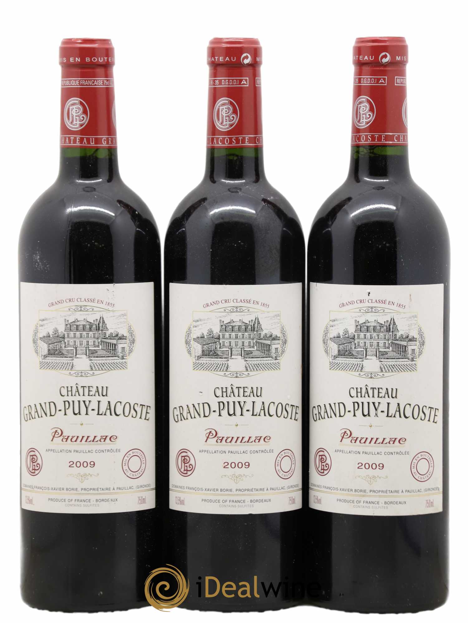 Château Grand Puy Lacoste 5ème Grand Cru Classé 2009 - Lot de 3 bouteilles - 0