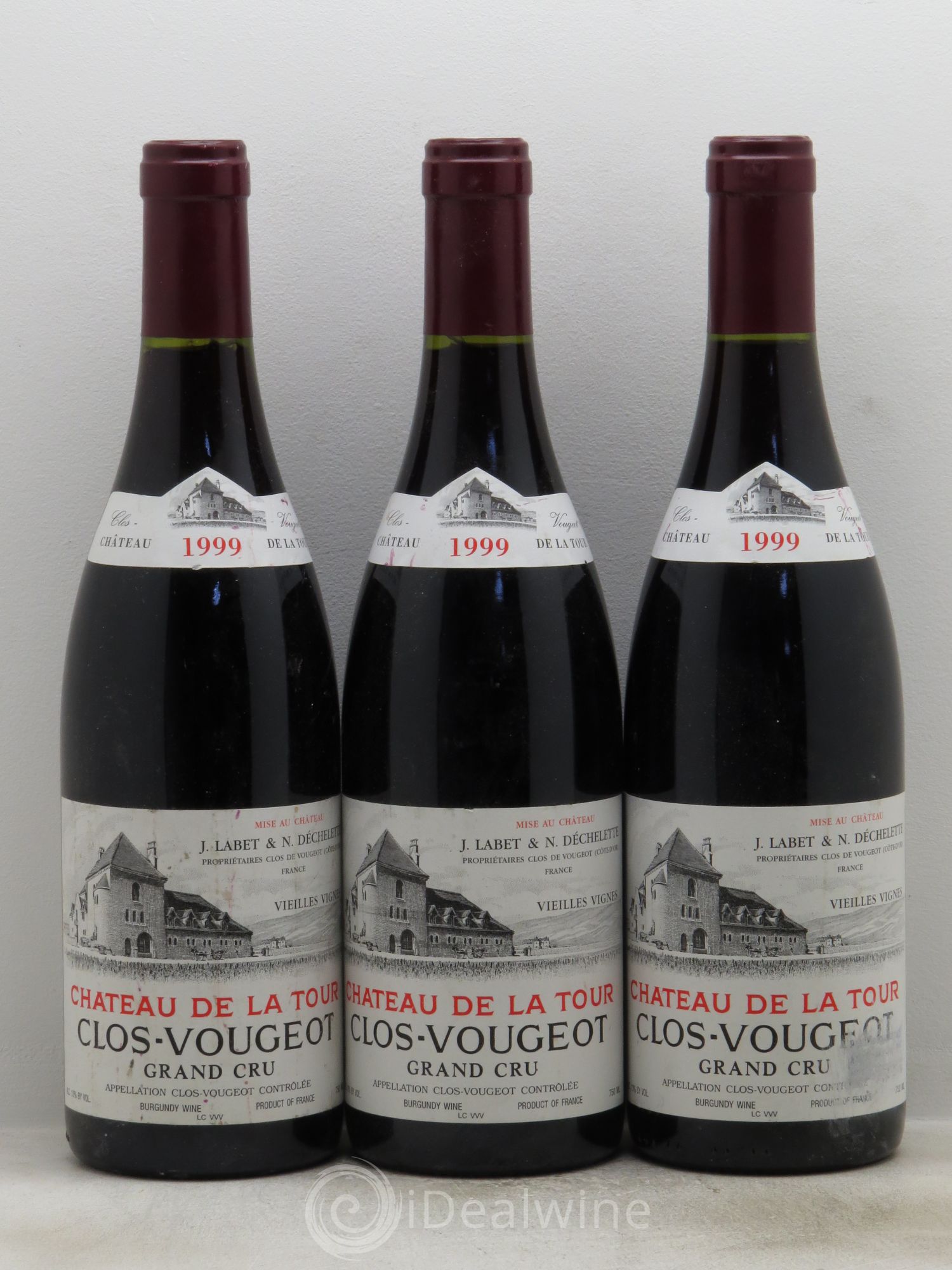 Clos de Vougeot Grand Cru Vieilles Vignes Château de La Tour 1999 - Lot de 3 bouteilles - 0