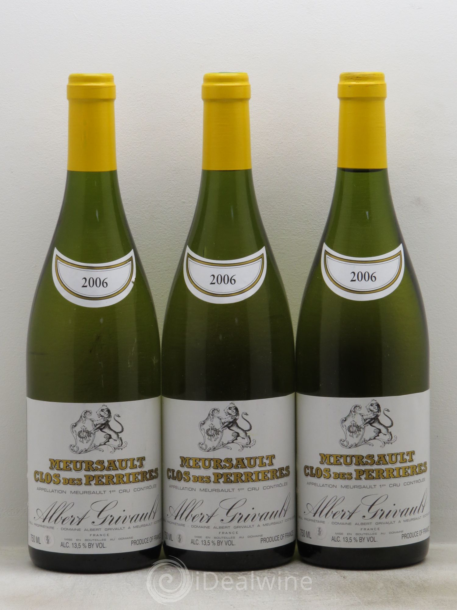 Meursault 1er Cru Clos des Perrières Monopole Albert Grivault 2006 - Lot de 3 bouteilles - 0