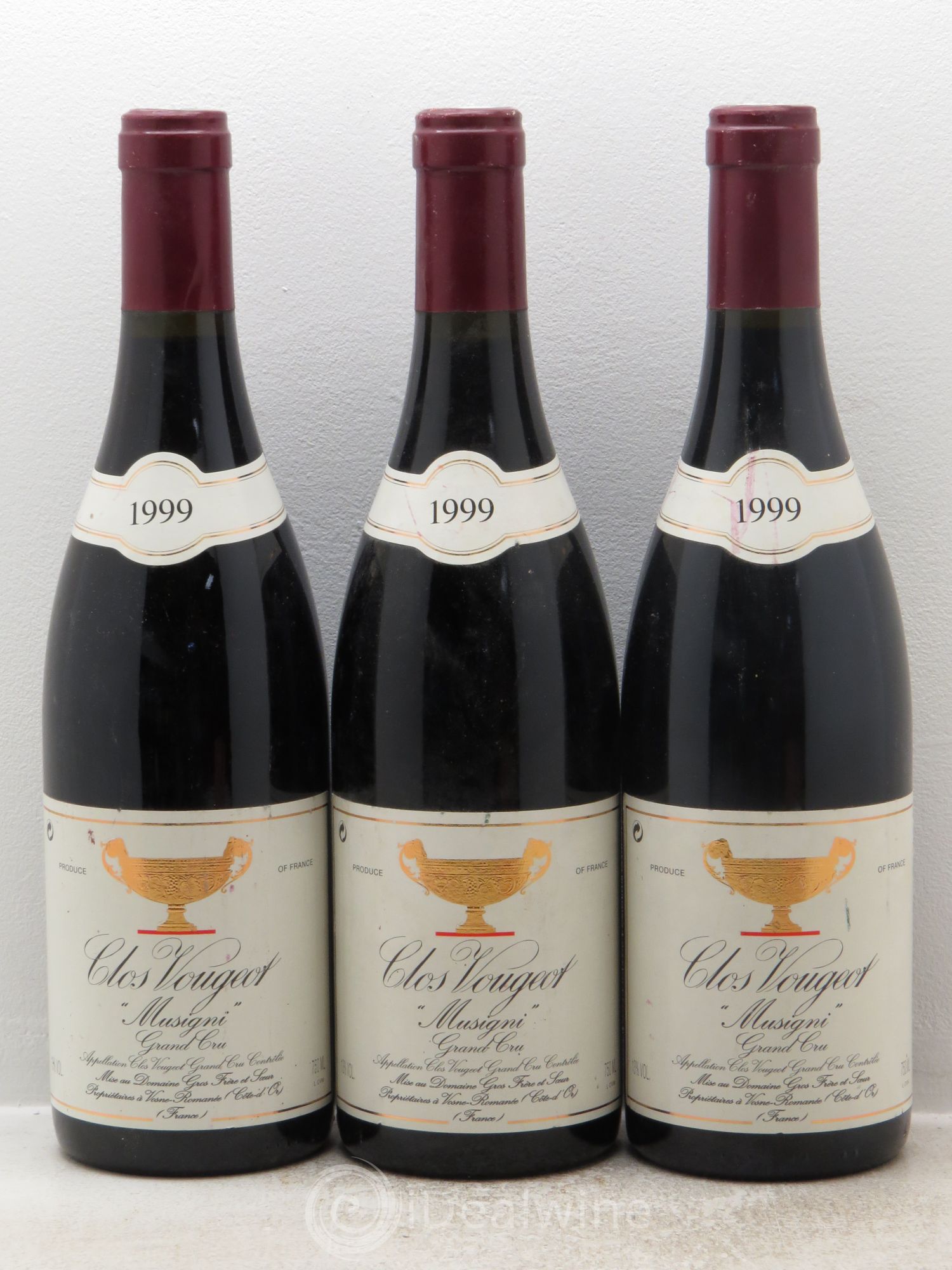 Clos de Vougeot Grand Cru Musigni Gros Frère & Soeur 1999 - Lot de 3 bouteilles - 0