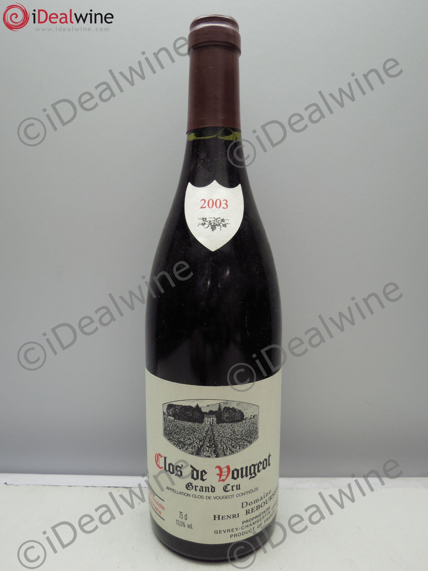 Clos de Vougeot Grand Cru Henri Rebourseau (Domaine) (sans prix de réserve / no reserve) 2003 - Posten von 1 Flasche - 0