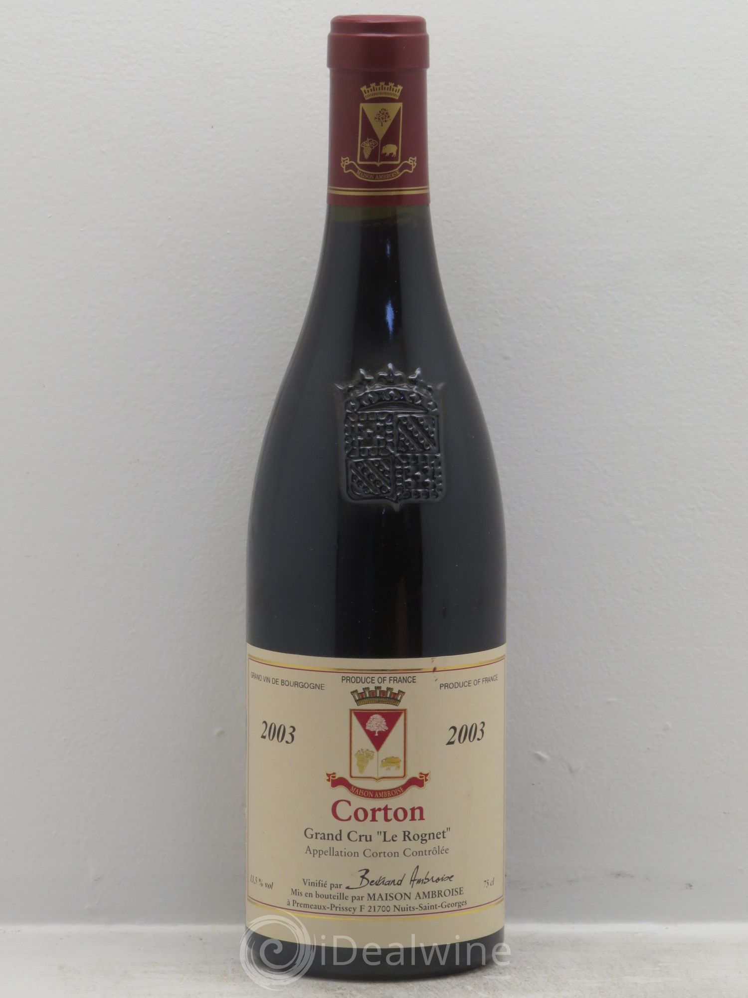 Corton Grand Cru (sans prix de réserve) 2003 - Lot de 1 bouteille - 0