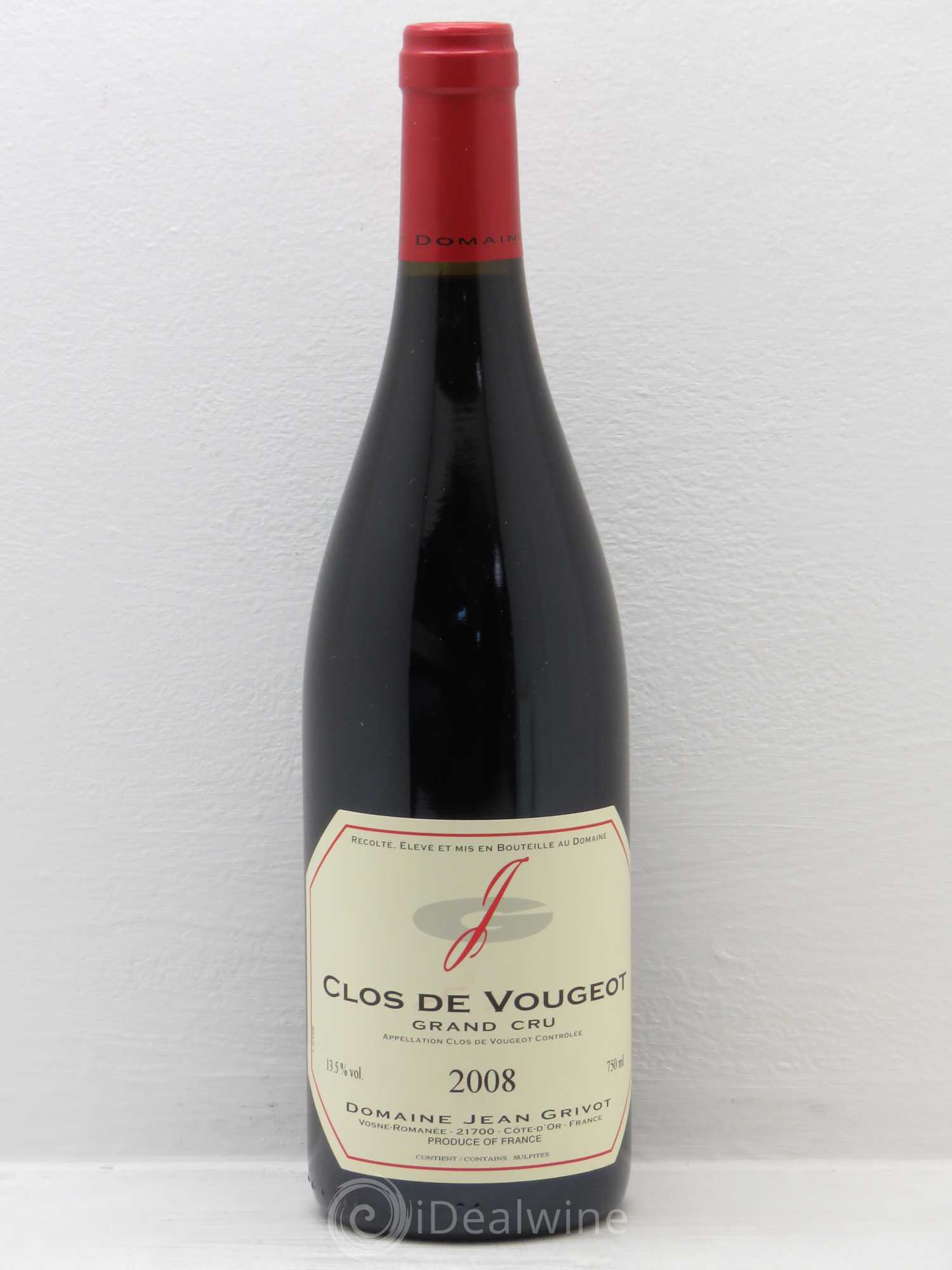 Clos de Vougeot Grand Cru Jean Grivot 2008 - Lot de 1 bouteille - 0