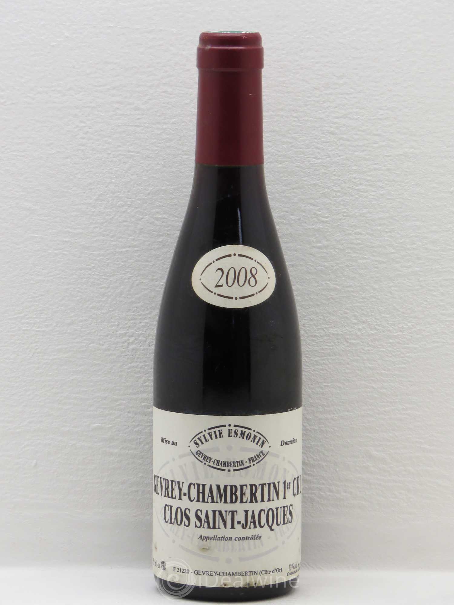 Gevrey-Chambertin 1er Cru Clos Saint Jacques Sylvie Esmonin 2008 - Lot de 1 demi bouteille - 0