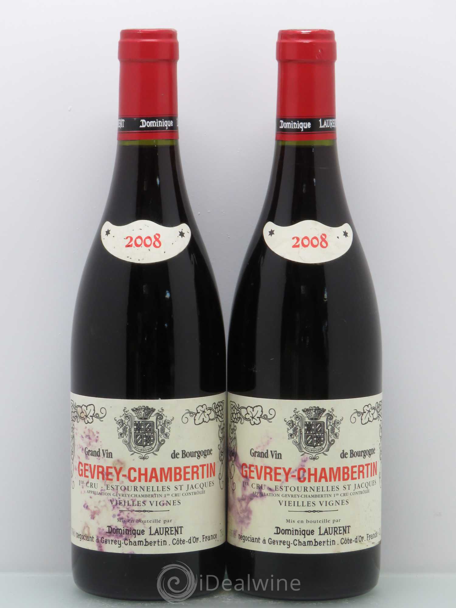 Gevrey-Chambertin 1er Cru Estournelles St Jacques Cuvée Vieilles Vignes - Dominique Laurent 2008 - Posten von 2 Flaschen - 0