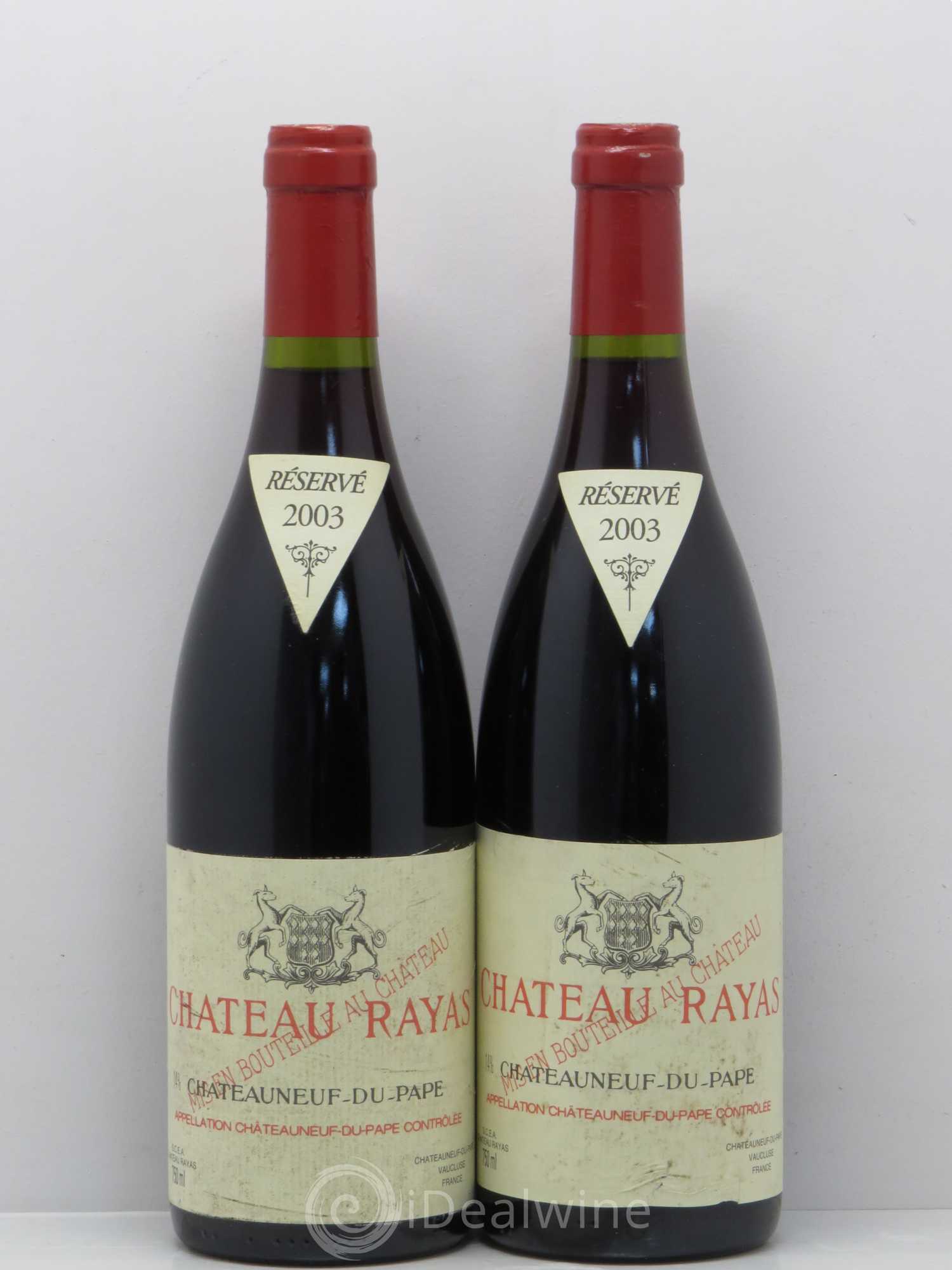 Châteauneuf-du-Pape Château Rayas Emmanuel Reynaud 2003 - Lot de 2 bouteilles - 0