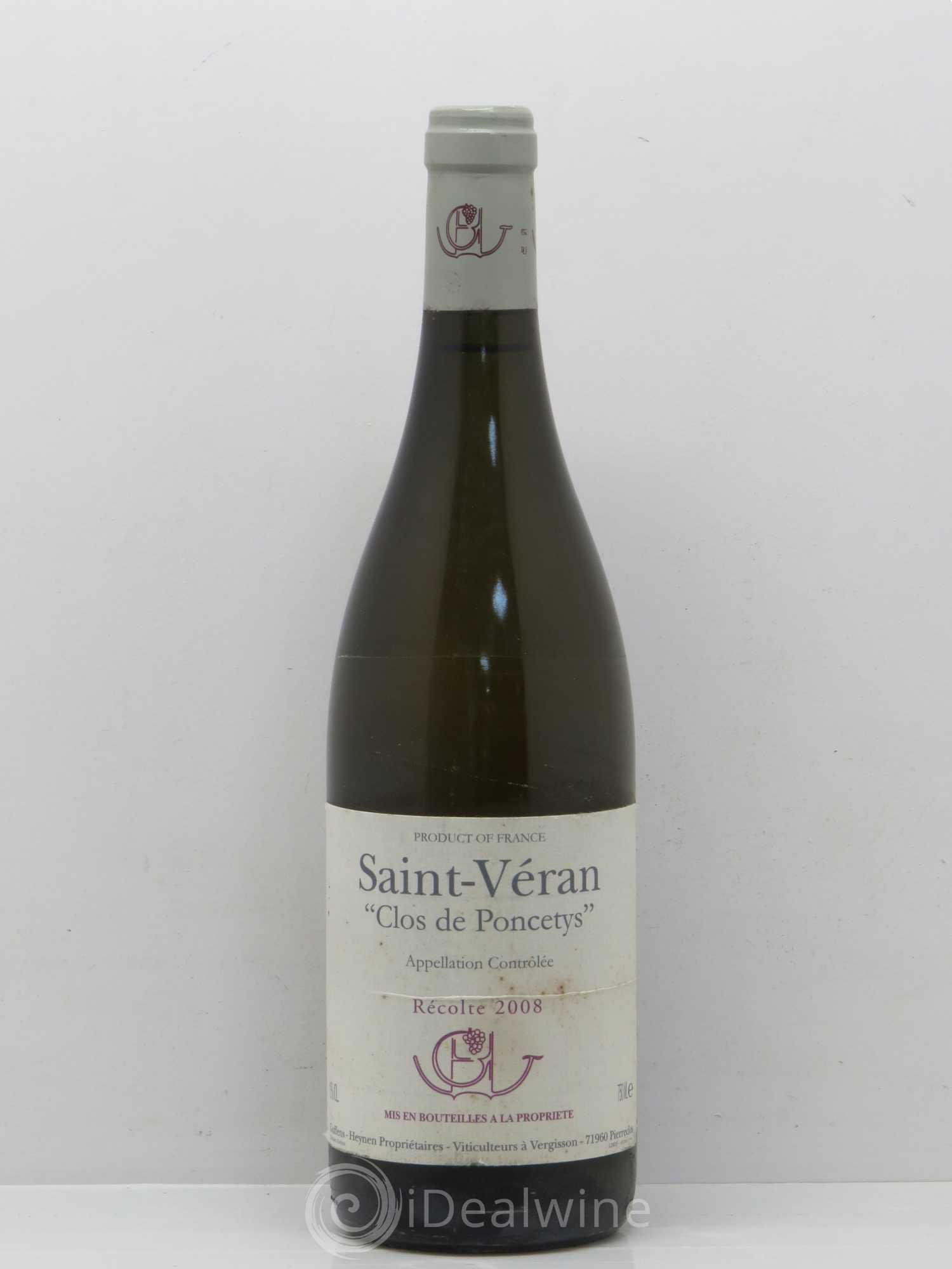 Saint-Véran Clos de Poncetys Guffens-Heynen 2008 - Lot de 1 bouteille - 0