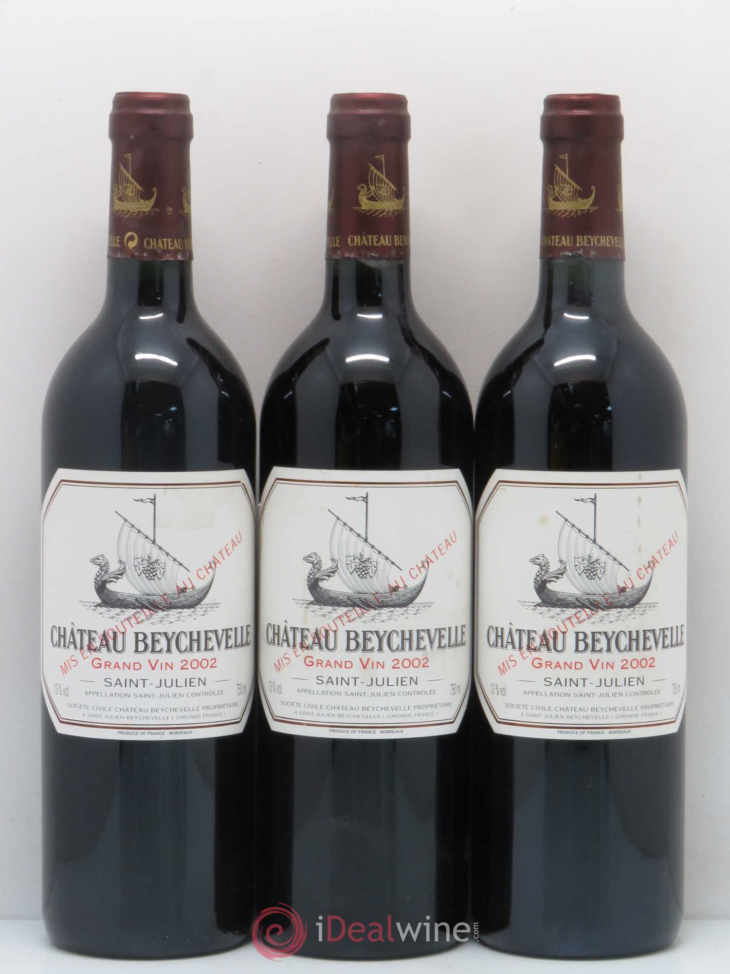 Château Beychevelle 4ème Grand Cru Classé 2002 - Lot de 3 bouteilles - 0