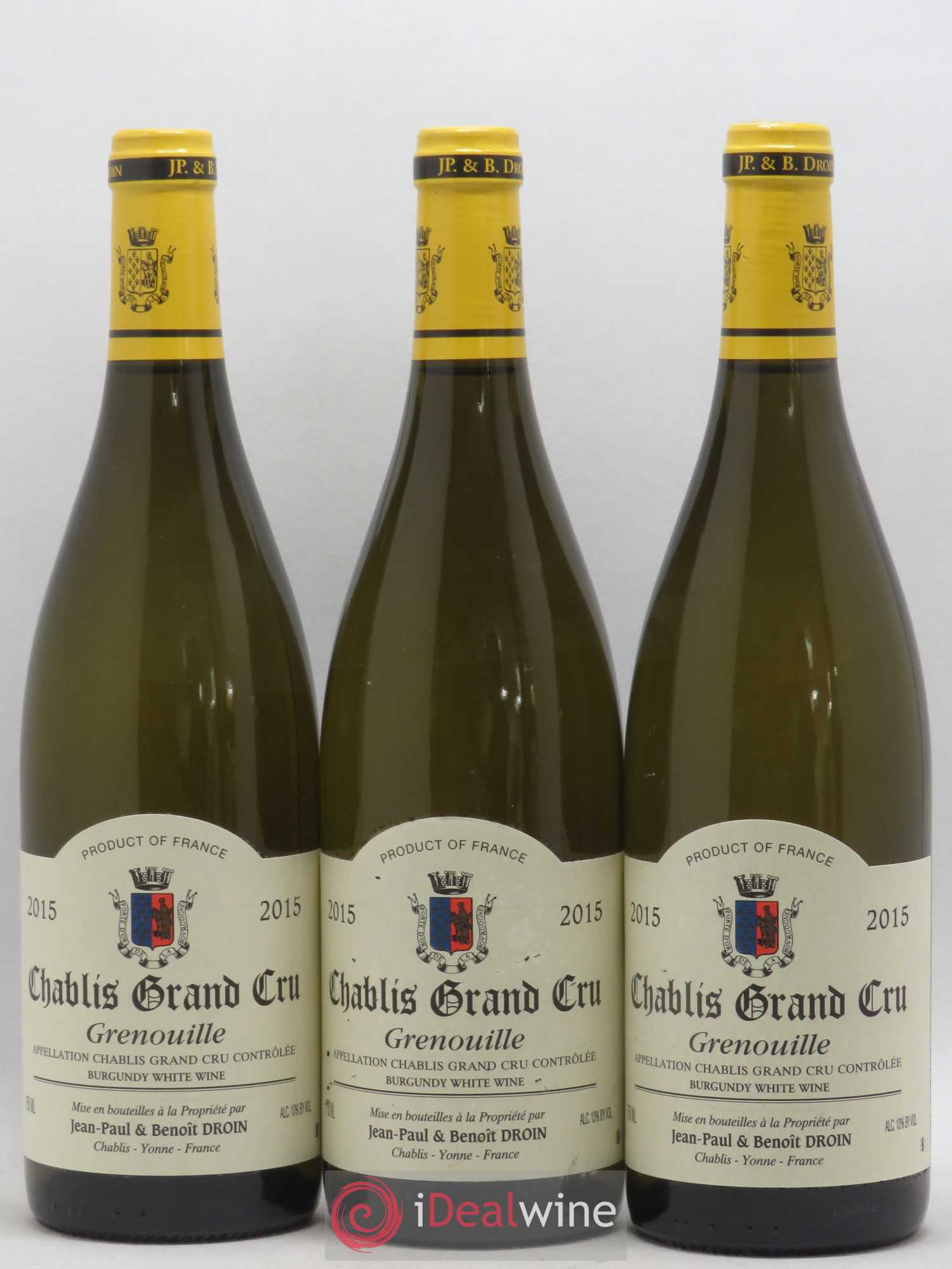 Chablis Grand Cru Grenouilles Jean-Paul & Benoît Droin (Domaine) 2015 - Lot de 3 bouteilles - 0