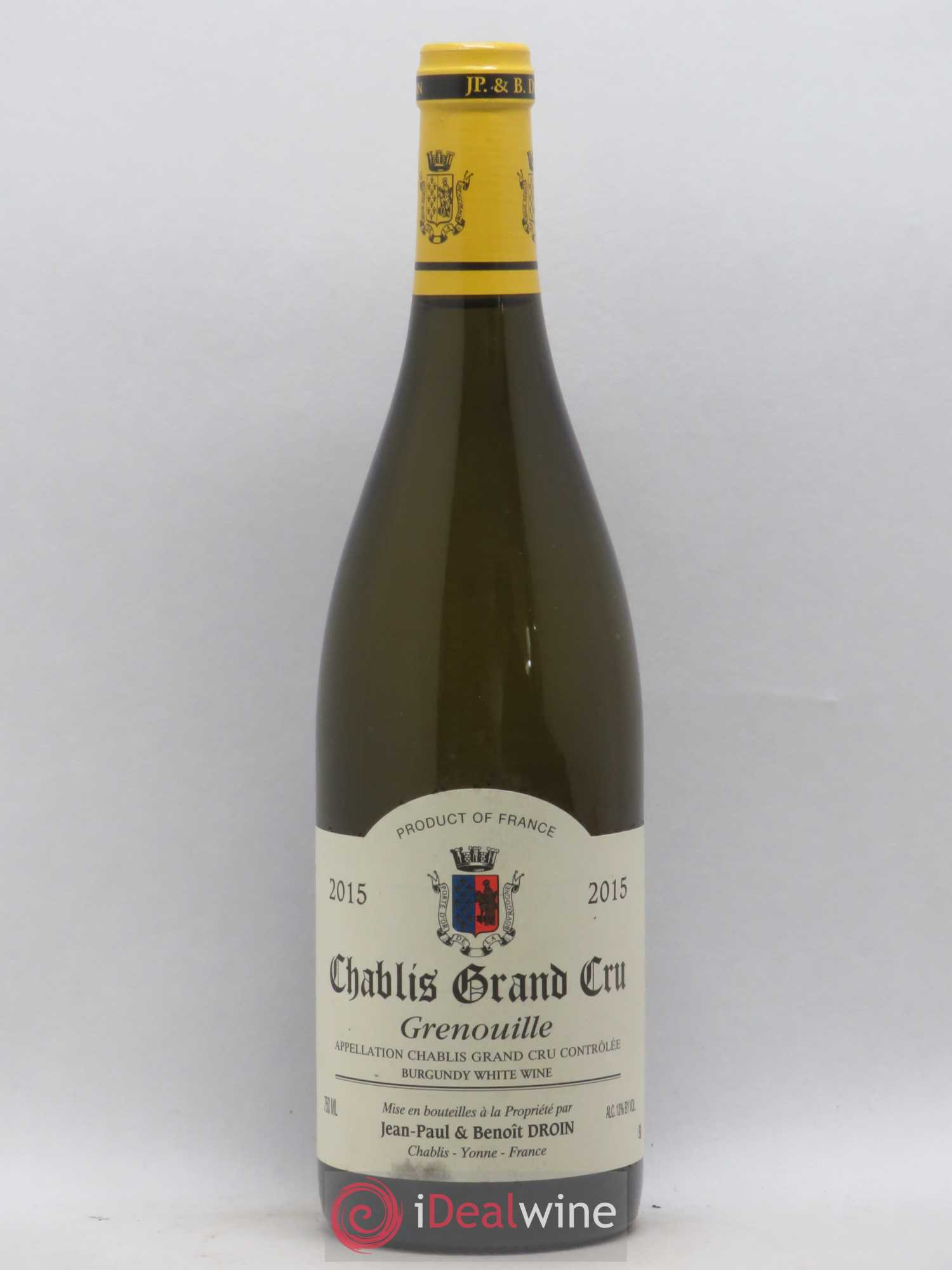 Chablis Grand Cru Grenouilles Jean-Paul & Benoît Droin (Domaine) 2015 - Lot de 1 bouteille - 0