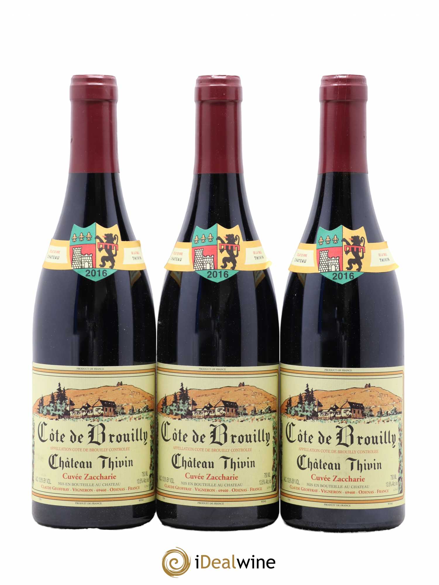 Côte de Brouilly Cuvée Zaccharie Château Thivin 2016 - Lot de 3 bouteilles - 0