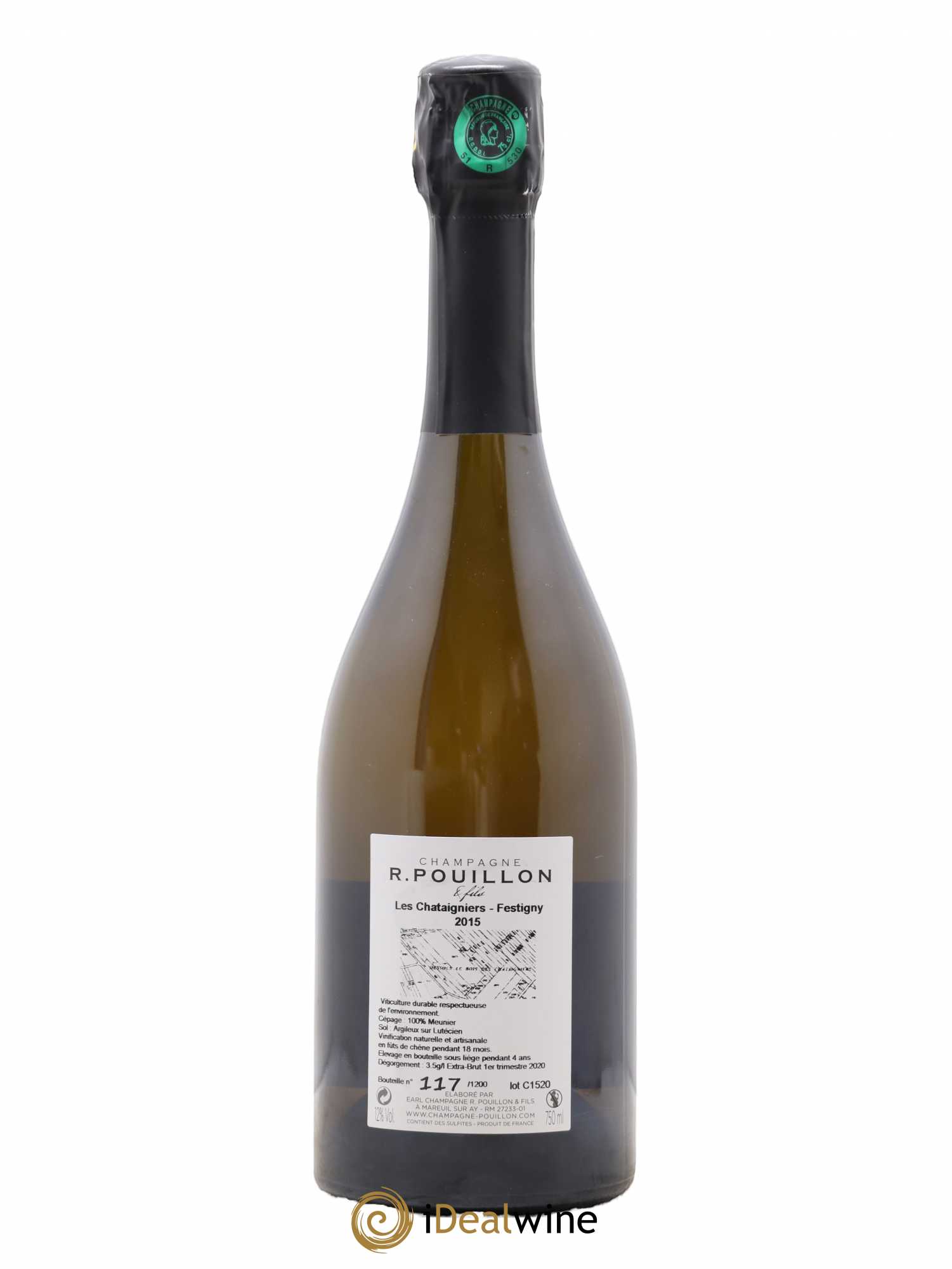 Les Châtaigniers Brut Nature R. Pouillon & fils 2015 - Lot de 1 bouteille - 1