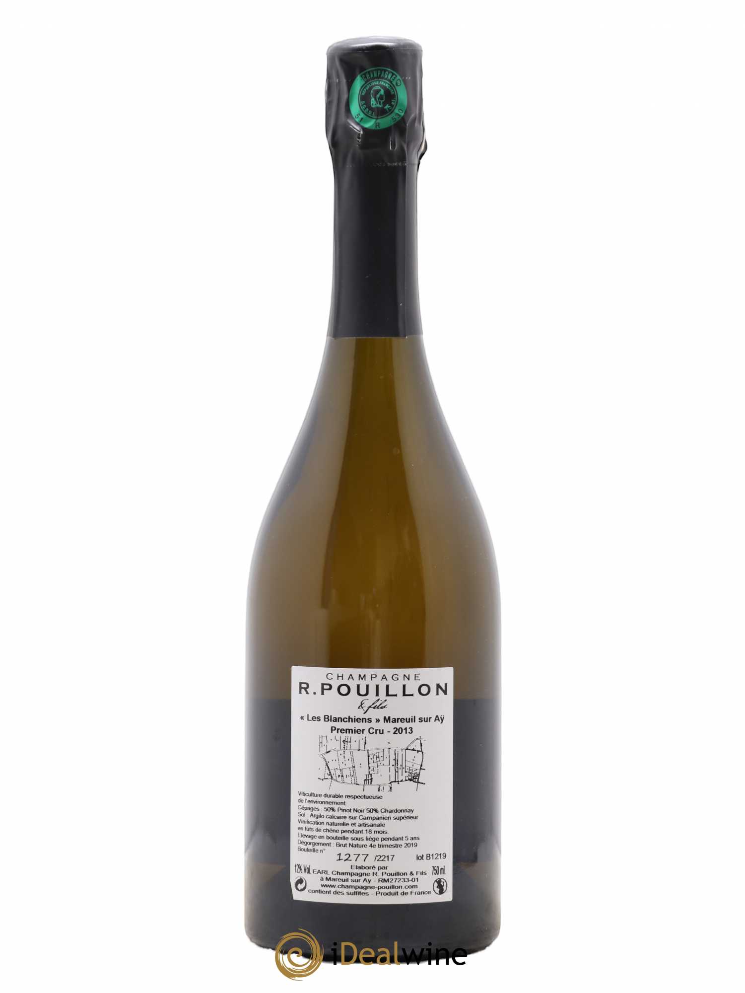 Les Blanchiens 1er Cru Brut Nature R. Pouillon & fils 2013 - Lot de 1 bouteille - 1