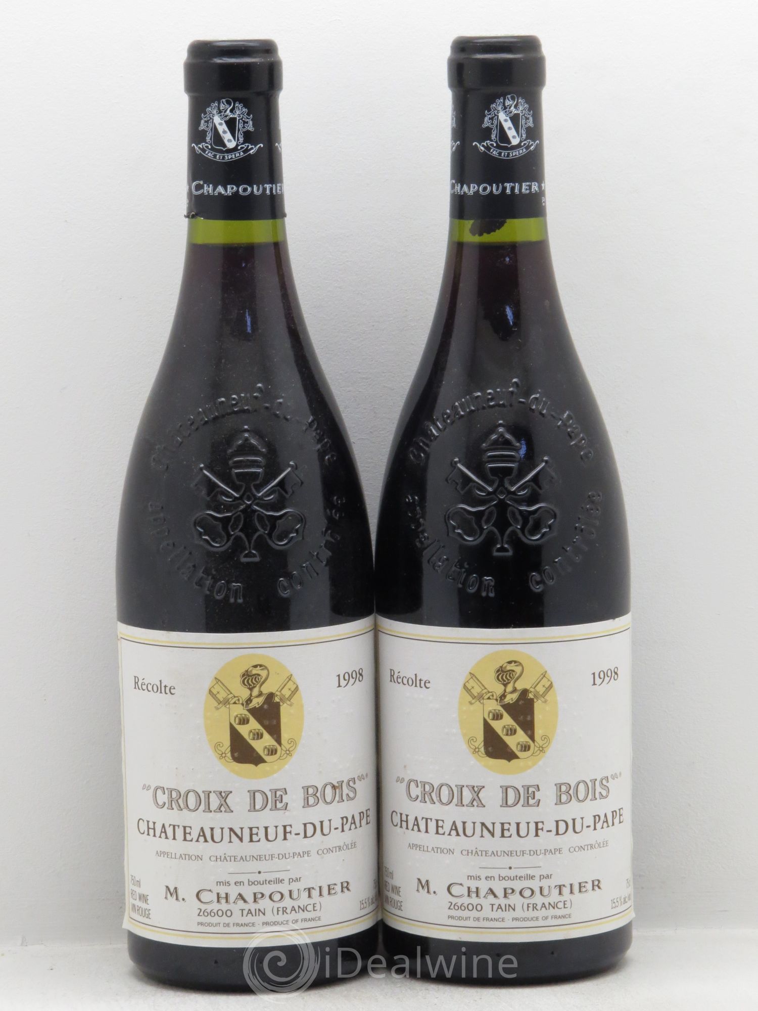 Châteauneuf-du-Pape Croix de Bois Chapoutier 1998 - Lot de 2 bouteilles - 0