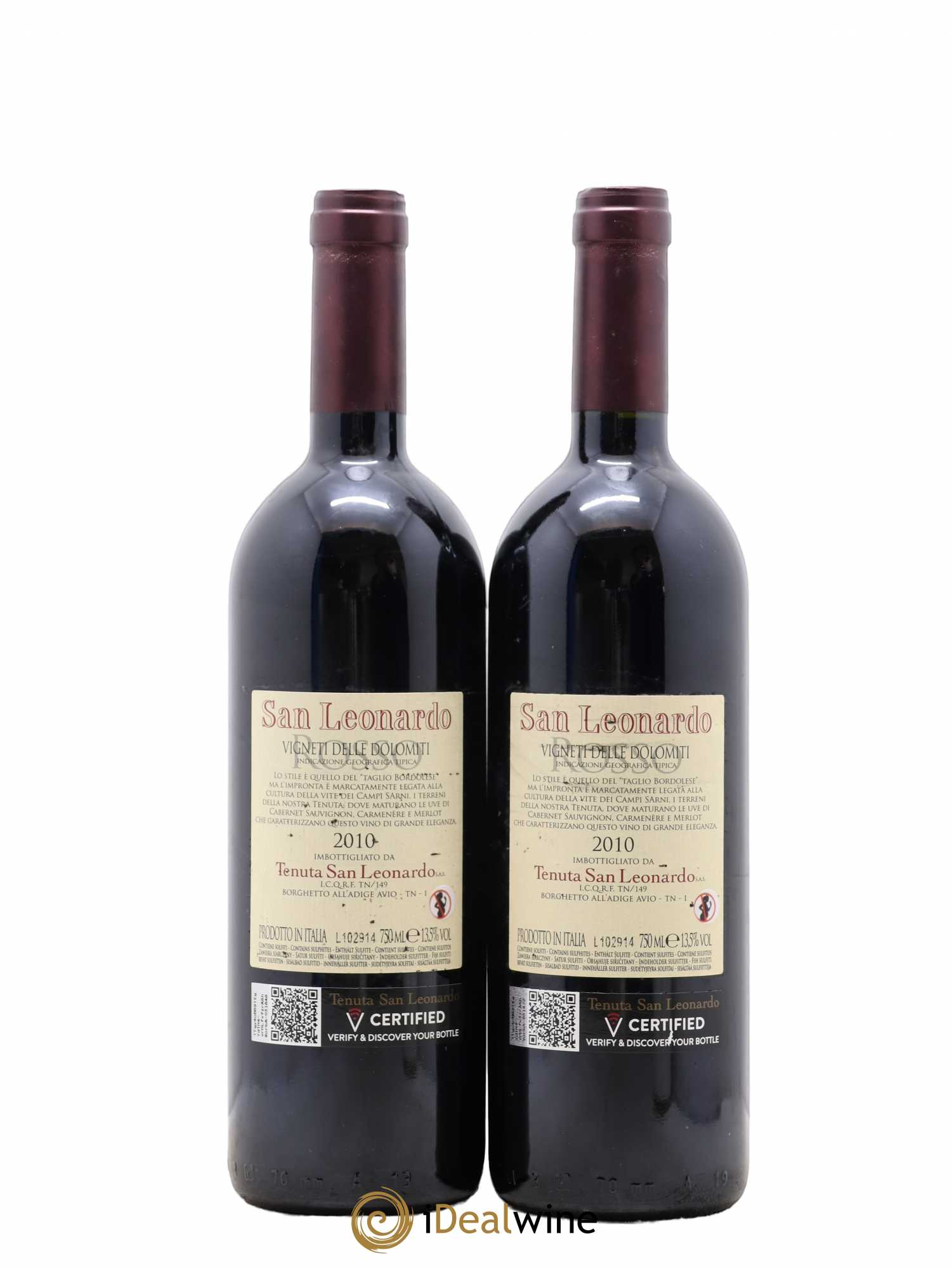 Italie Vigneti Delle Dolomiti San Leonardo 2010 - Posten von 2 Flaschen - 1
