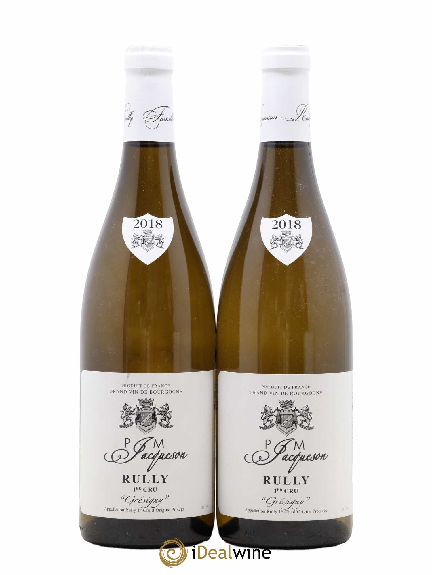 Rully 1er Cru Grésigny Paul & Marie Jacqueson 2018 - Lot de 2 bouteilles - 0