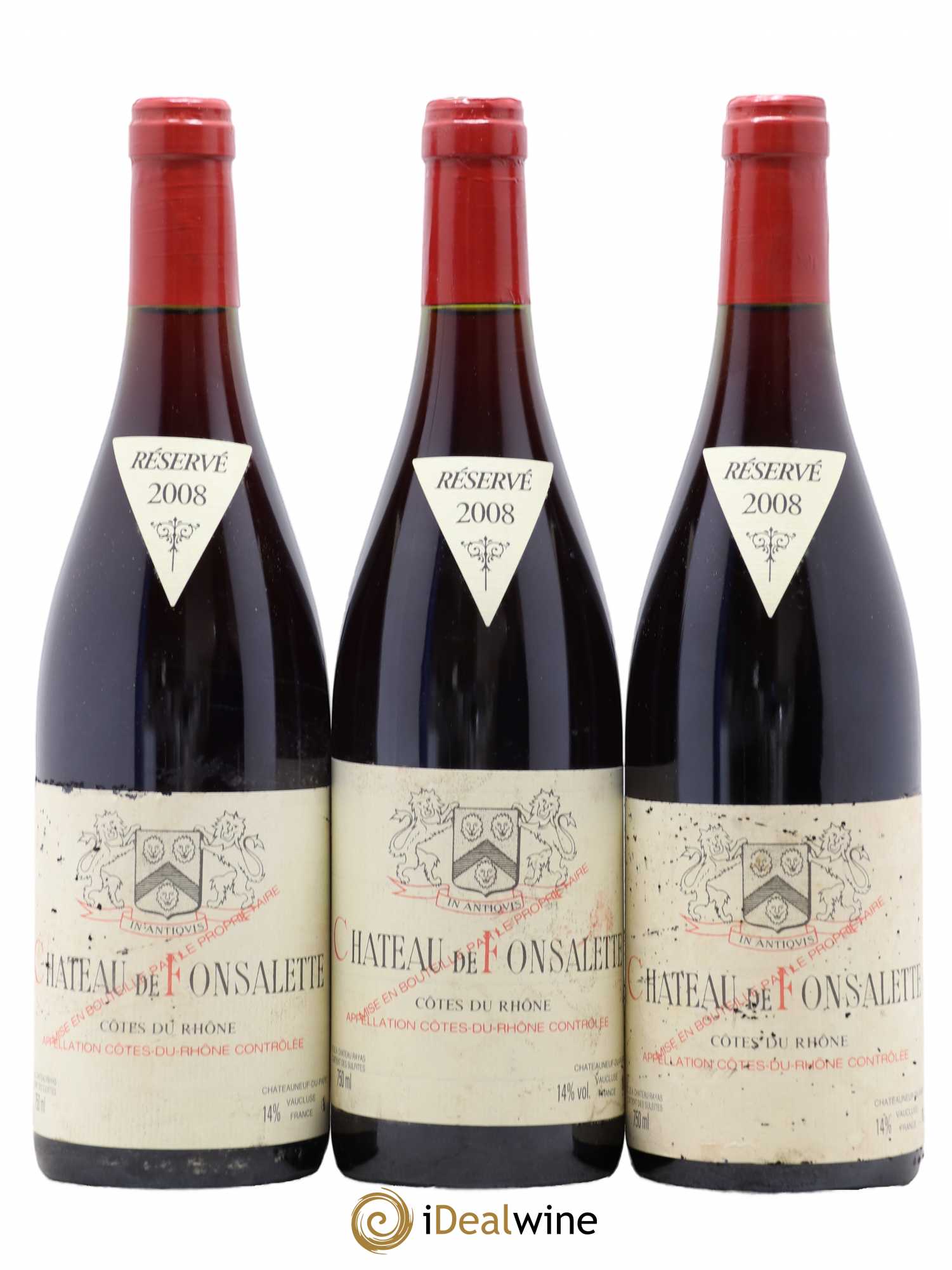 Côtes-du-Rhône Château de Fonsalette Emmanuel Reynaud 2008 - Lot de 3 bouteilles - 0