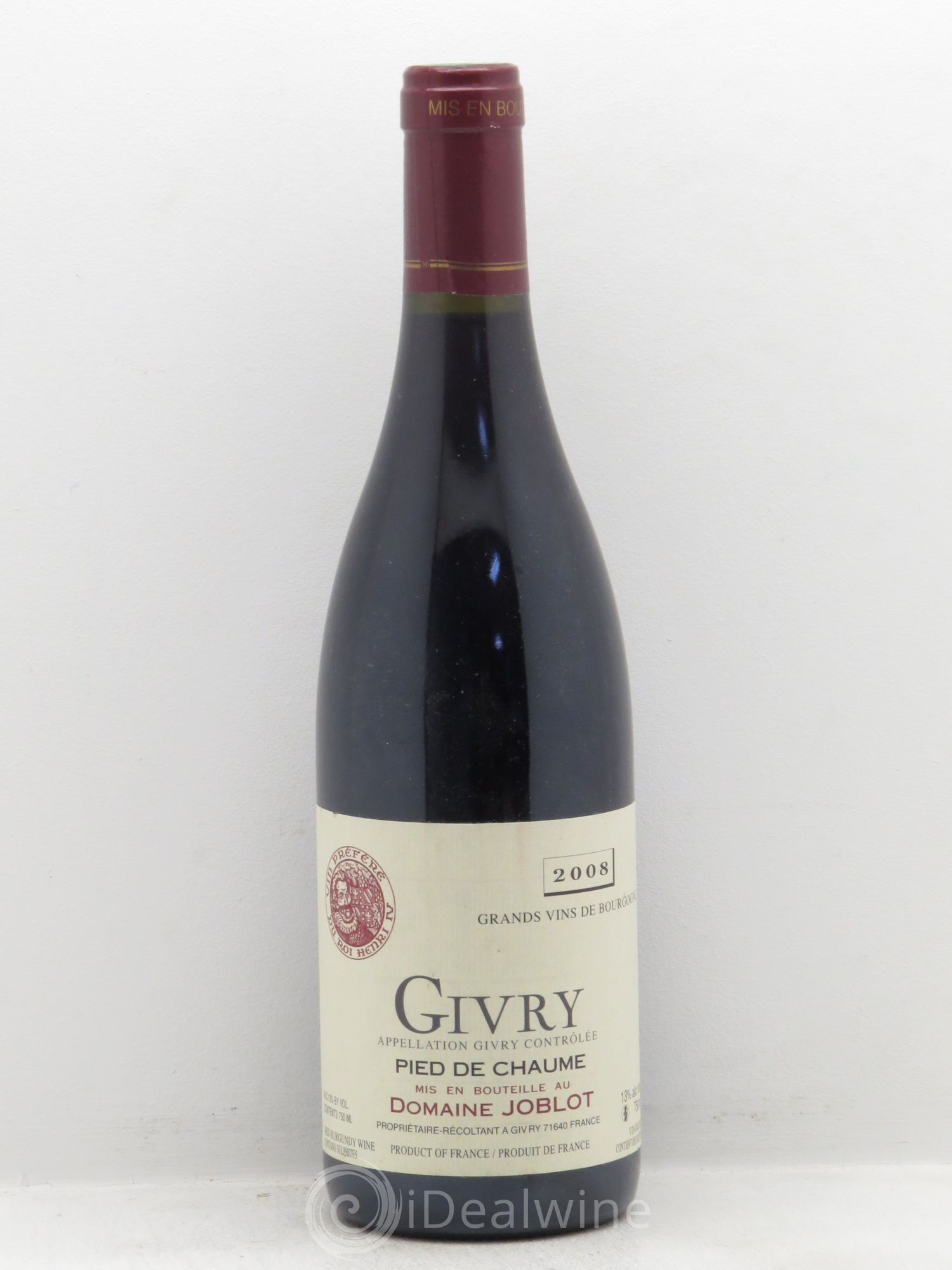 Givry Pied de Chaume Joblot (Domaine) 2008 - Lot de 1 bouteille - 0