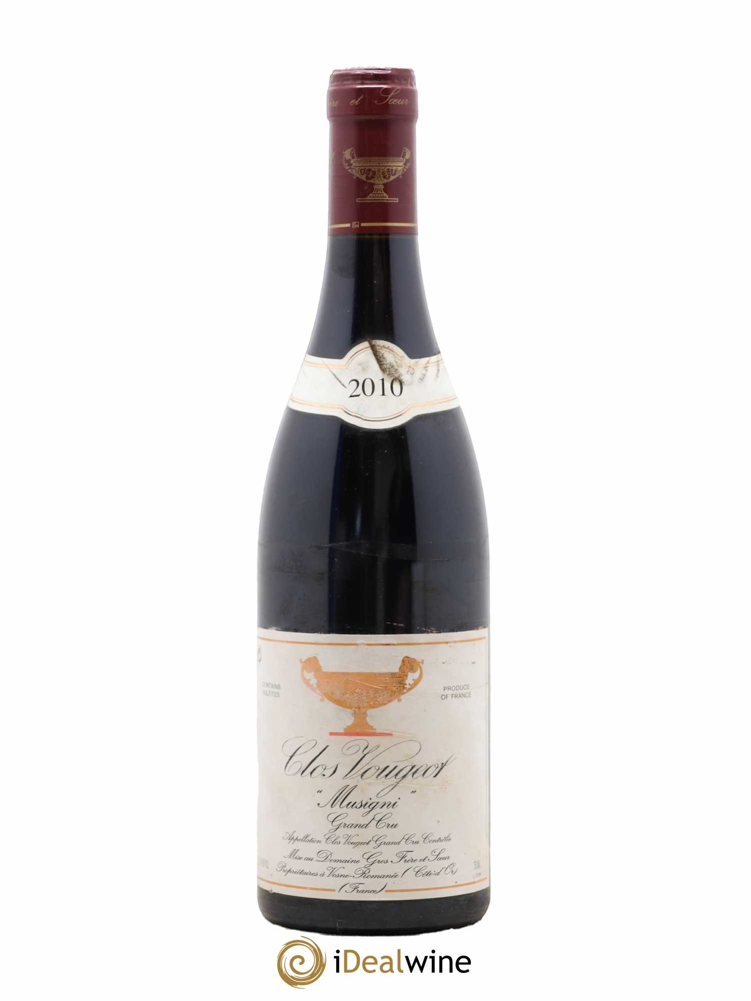 Clos de Vougeot Grand Cru Musigni Gros Frère & Soeur 2010 - Lot de 1 bouteille - 0