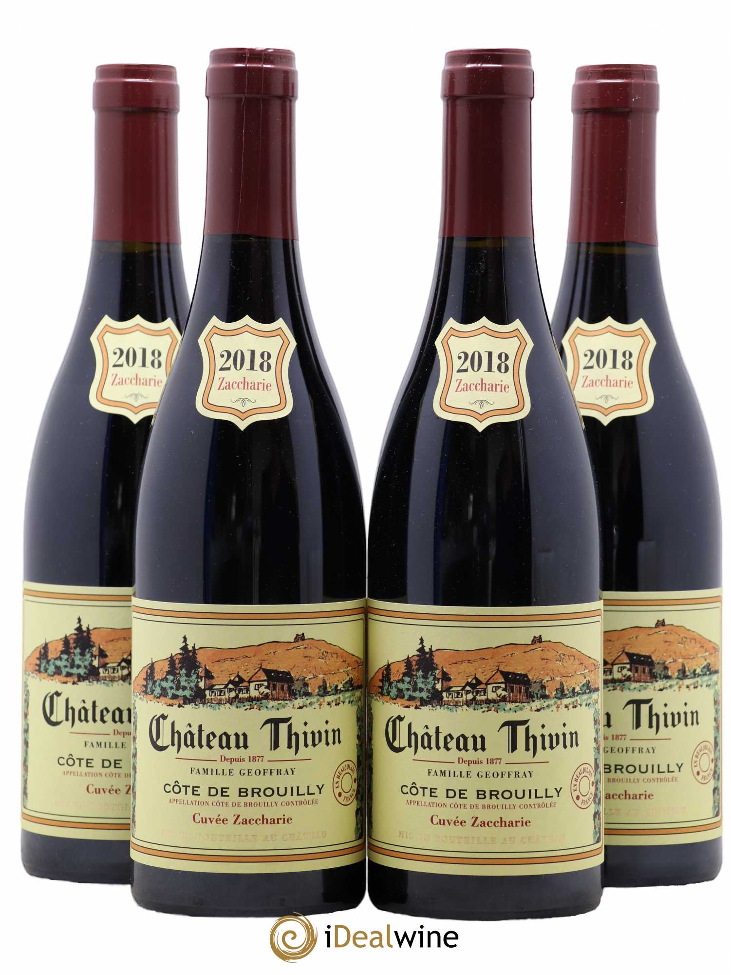 Côte de Brouilly Cuvée Zaccharie Château Thivin 2018 - Lot de 4 bouteilles - 0